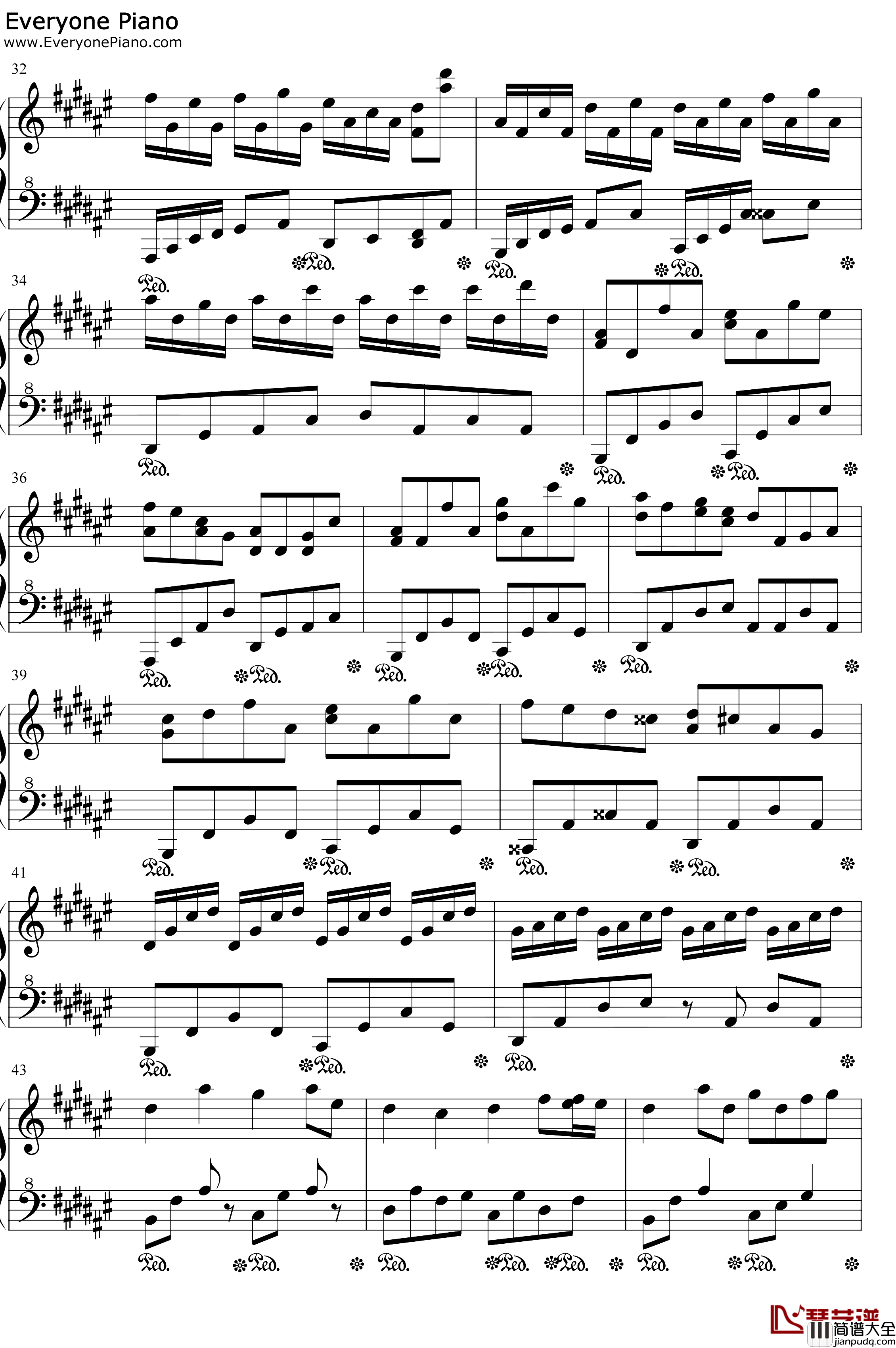 Dream_Meets钢琴谱_s_zero_pie_灵梦录_起夜曲