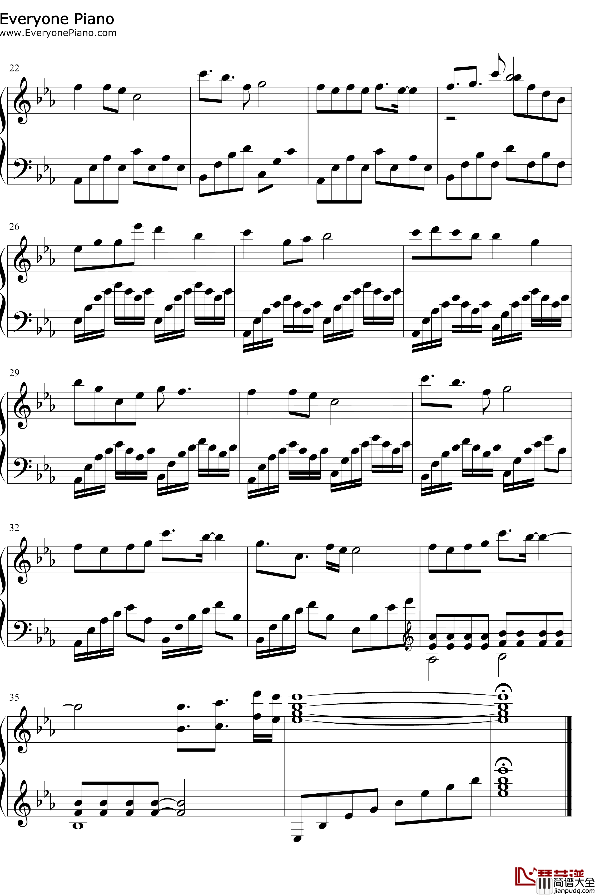 不忘初心钢琴谱_韩磊谭维维_央视春晚压轴曲目