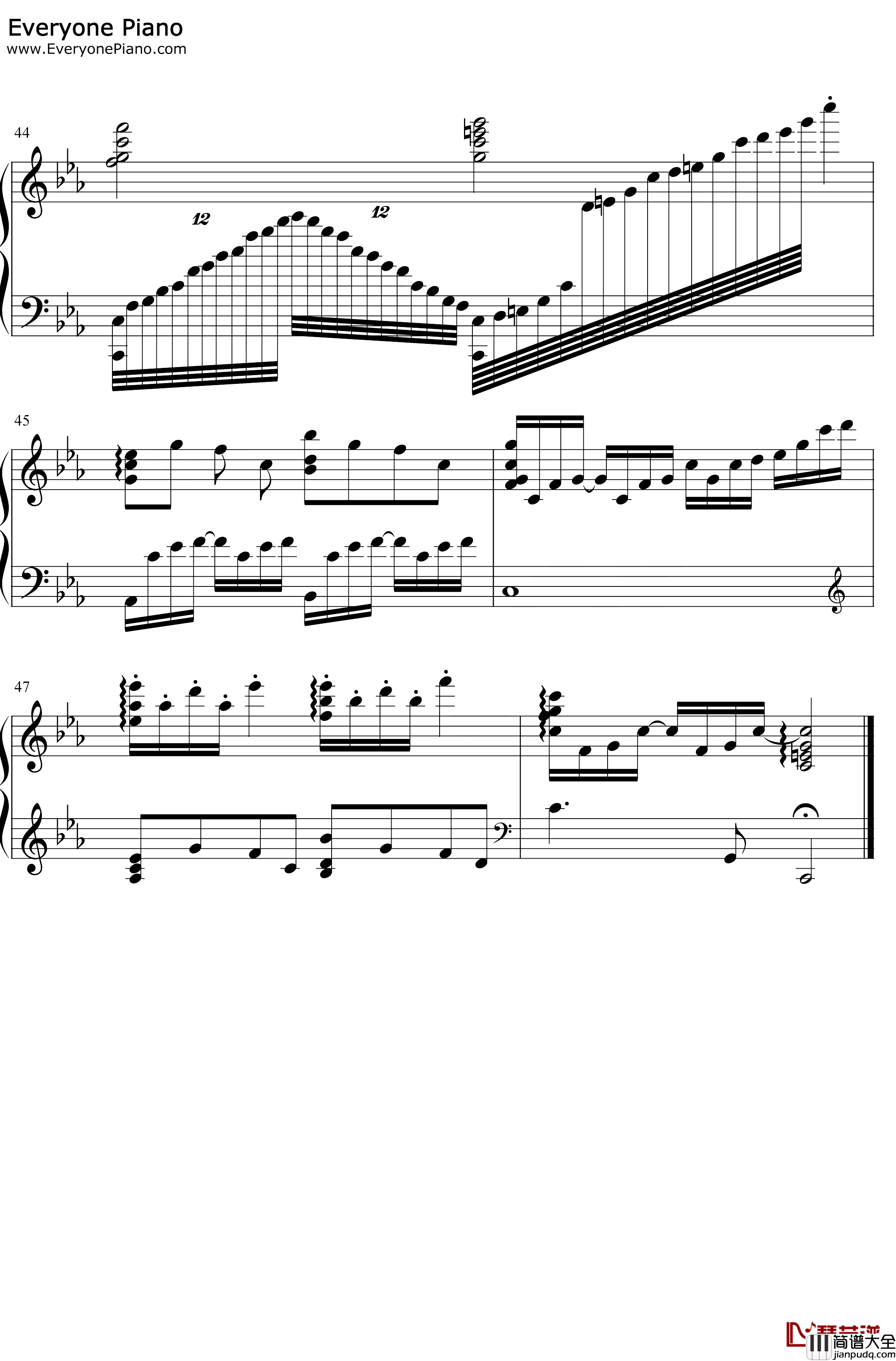 千秋钢琴谱_周志华_古剑奇谭三梦付千秋星垂野主题曲