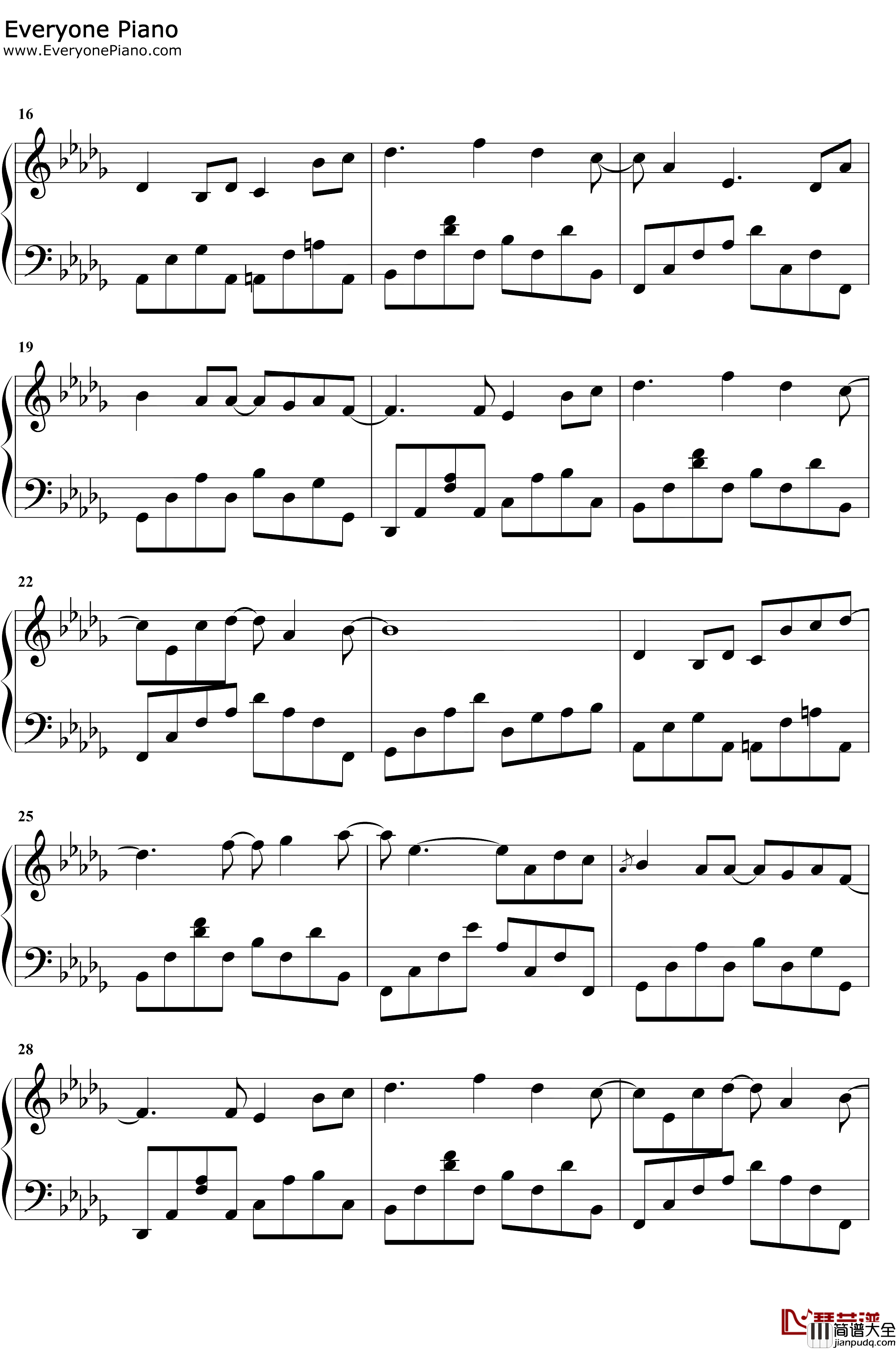 约定钢琴谱_李闰珉