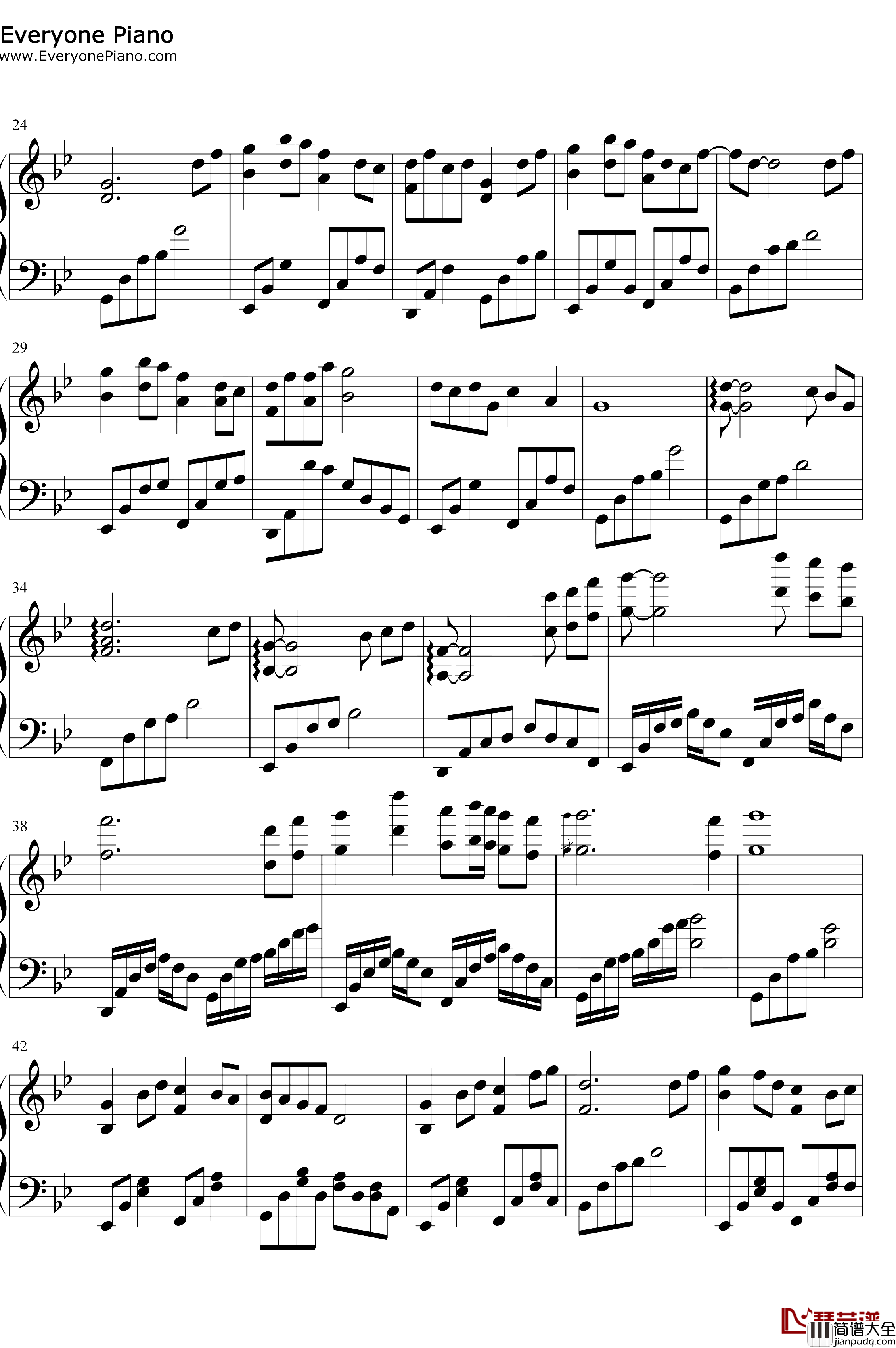 浮生辞钢琴谱_银临