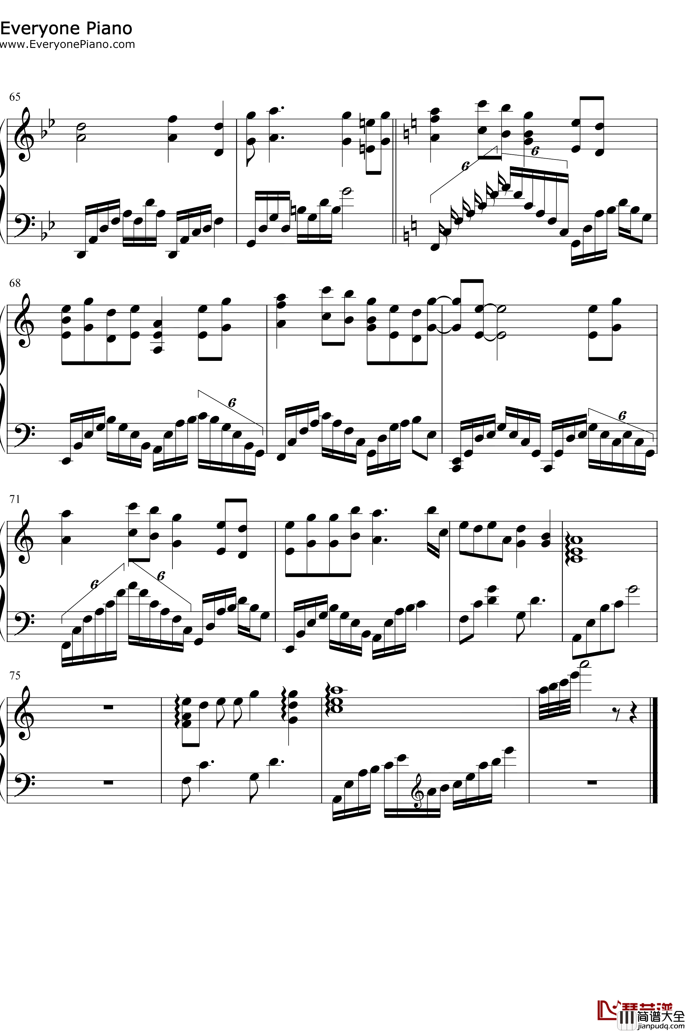 浮生辞钢琴谱_银临