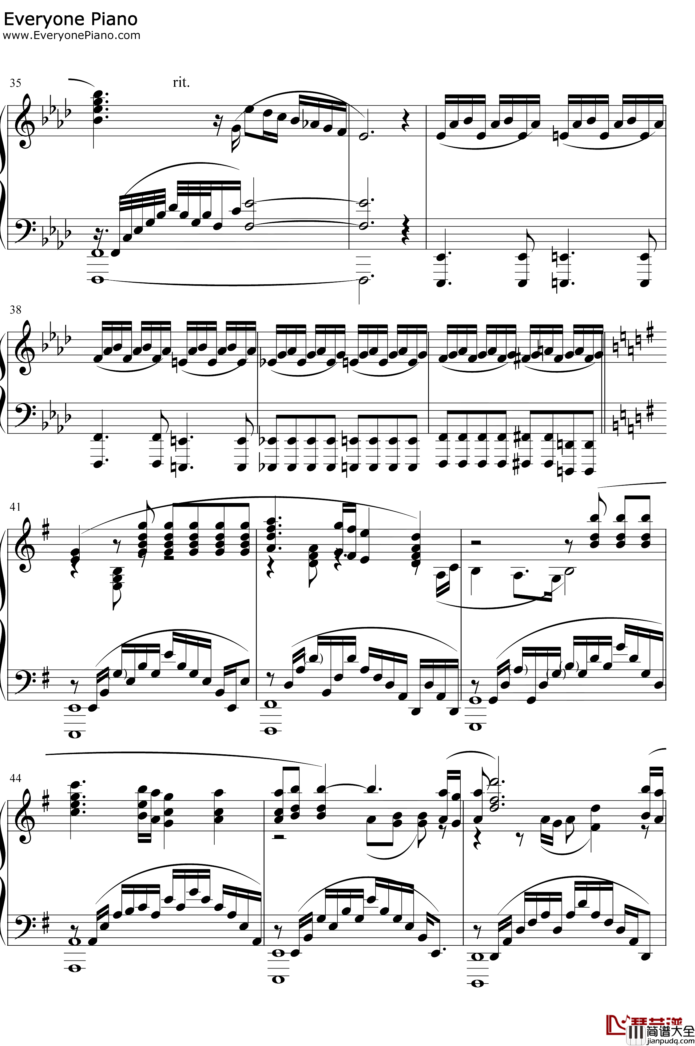 Hanezeve_Caradhina钢琴谱_KevinPenkin_来自深渊OST