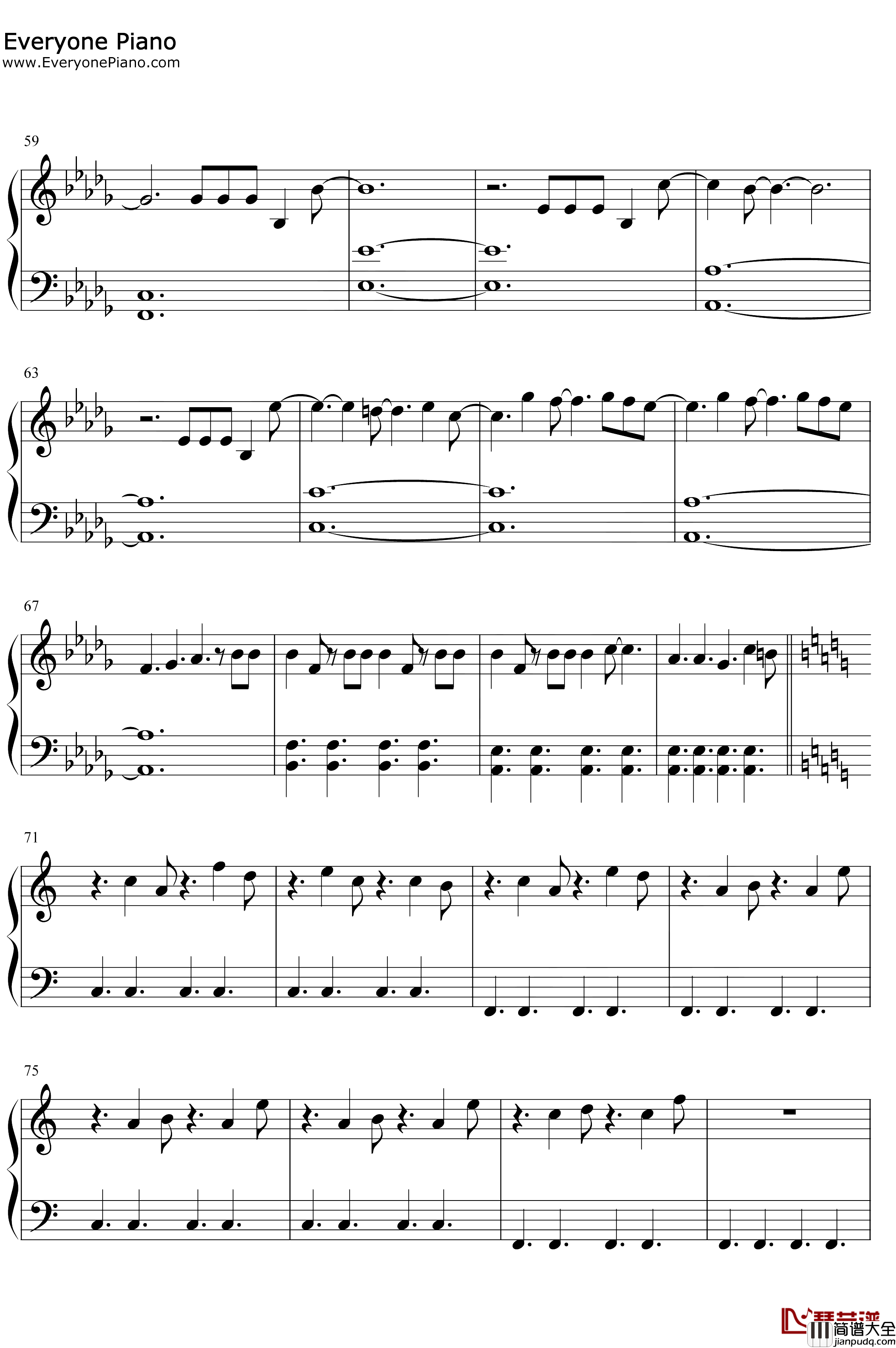 Into_the_Unknown钢琴谱_Idina_Menzel_Aurora_冰雪奇缘2OST