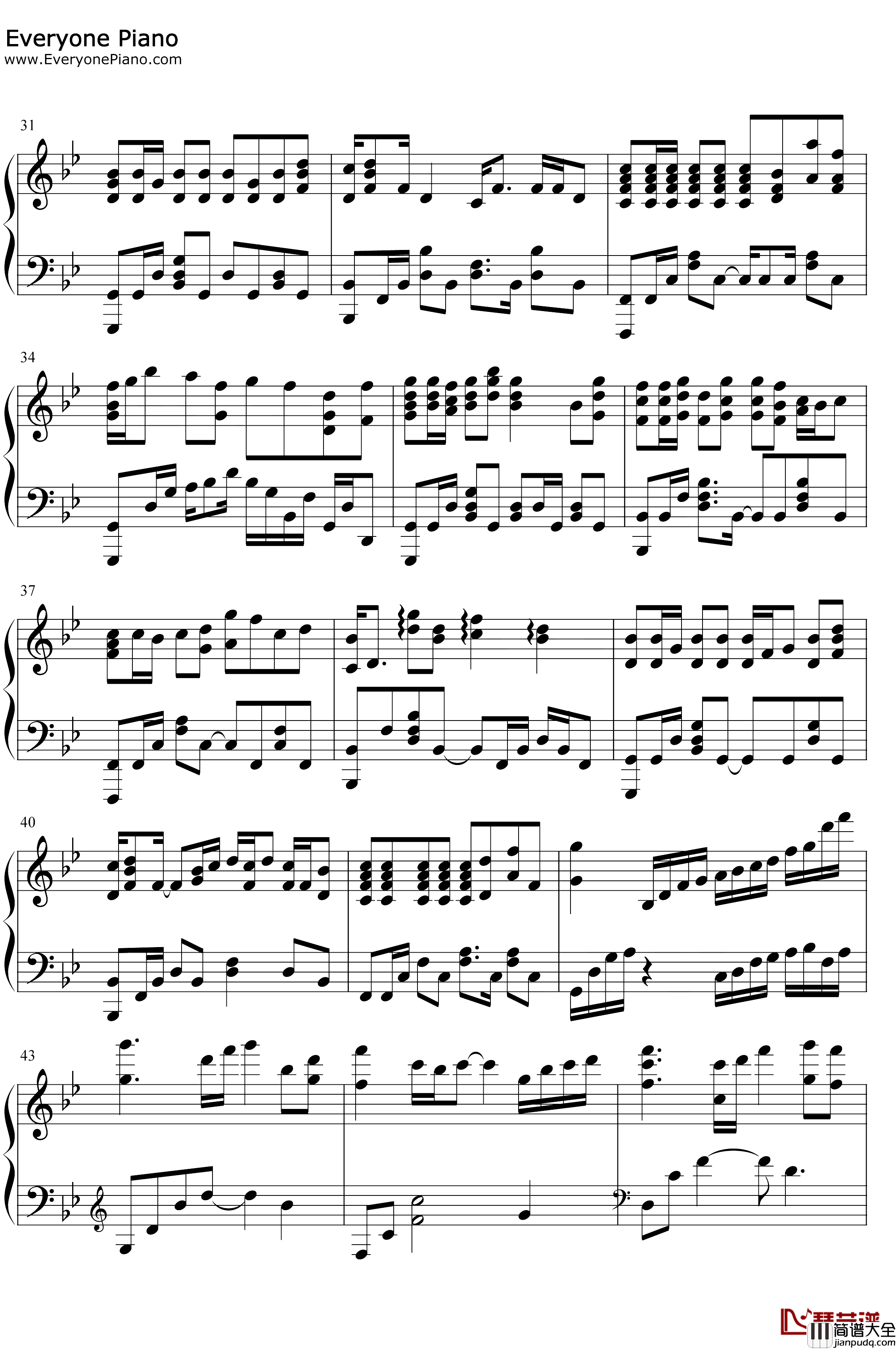 一生与你擦肩而过钢琴谱_阿悠悠_情它总是让人痛梦会变得很沉重_抖音热歌