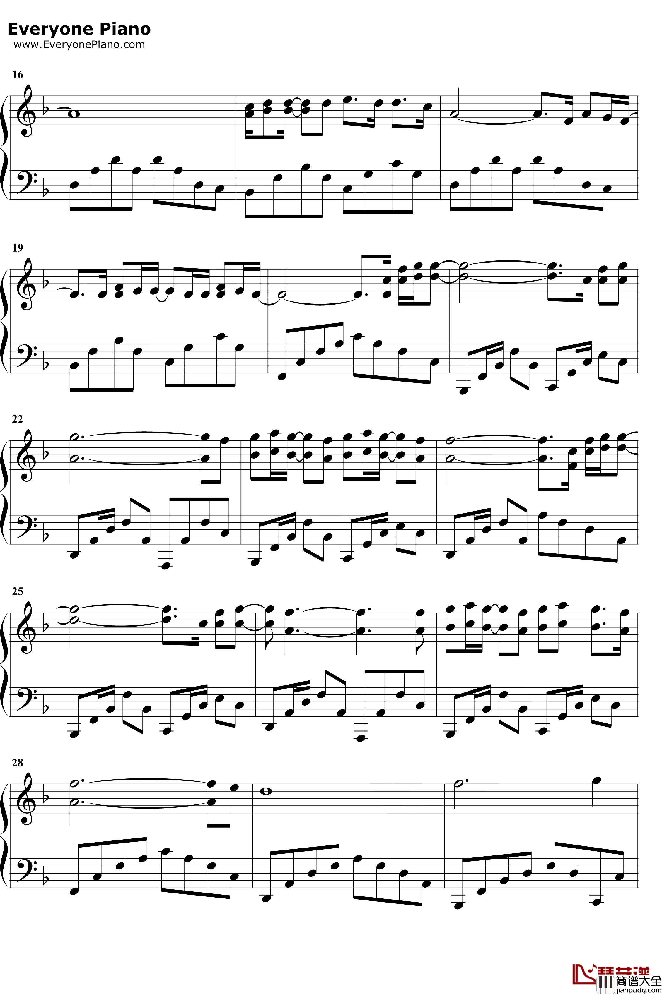 一颗星的夜钢琴谱_尤长靖