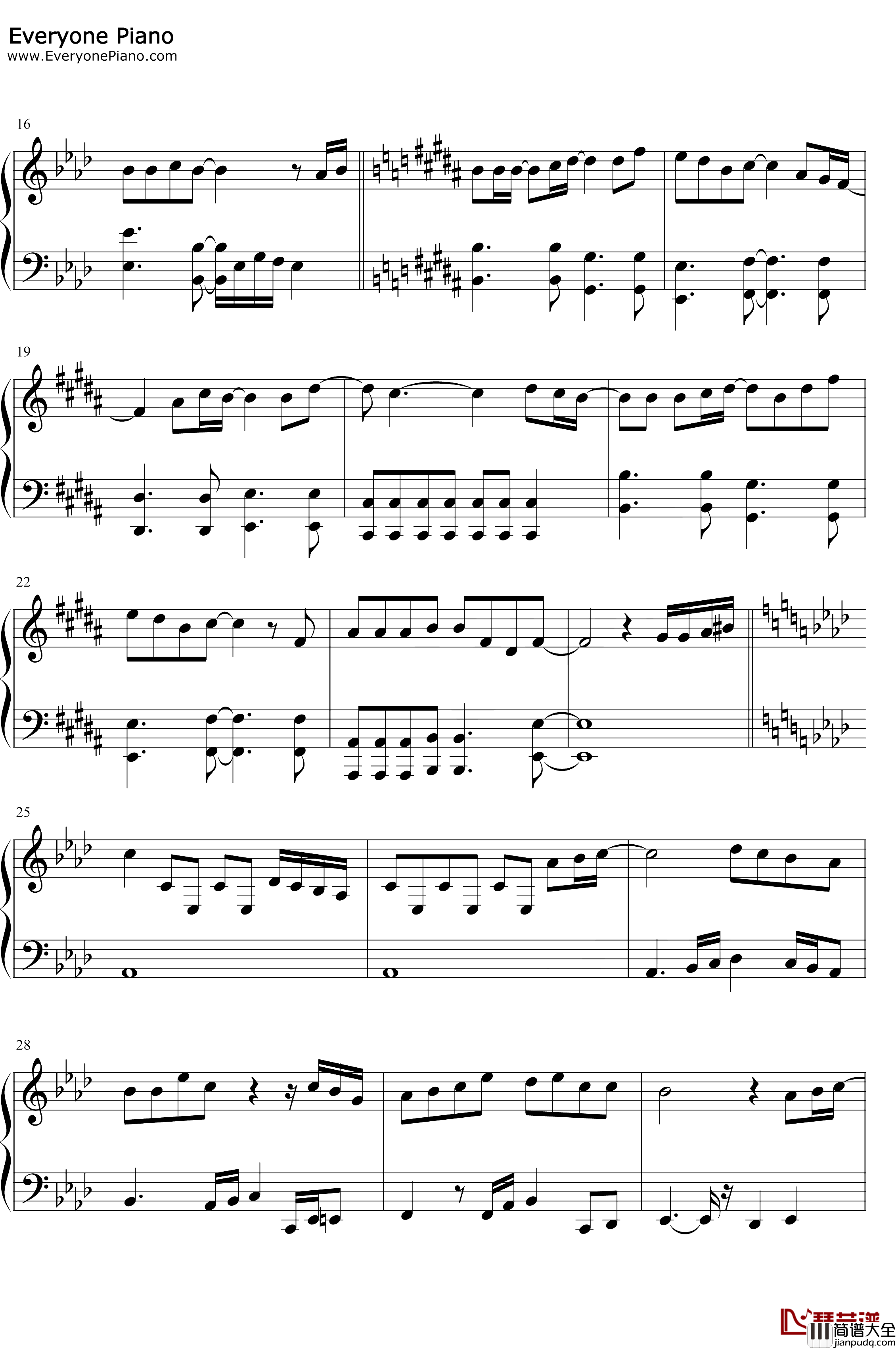 Lost_in_the_Woods钢琴谱_JonathanGroff_冰雪奇缘2插曲