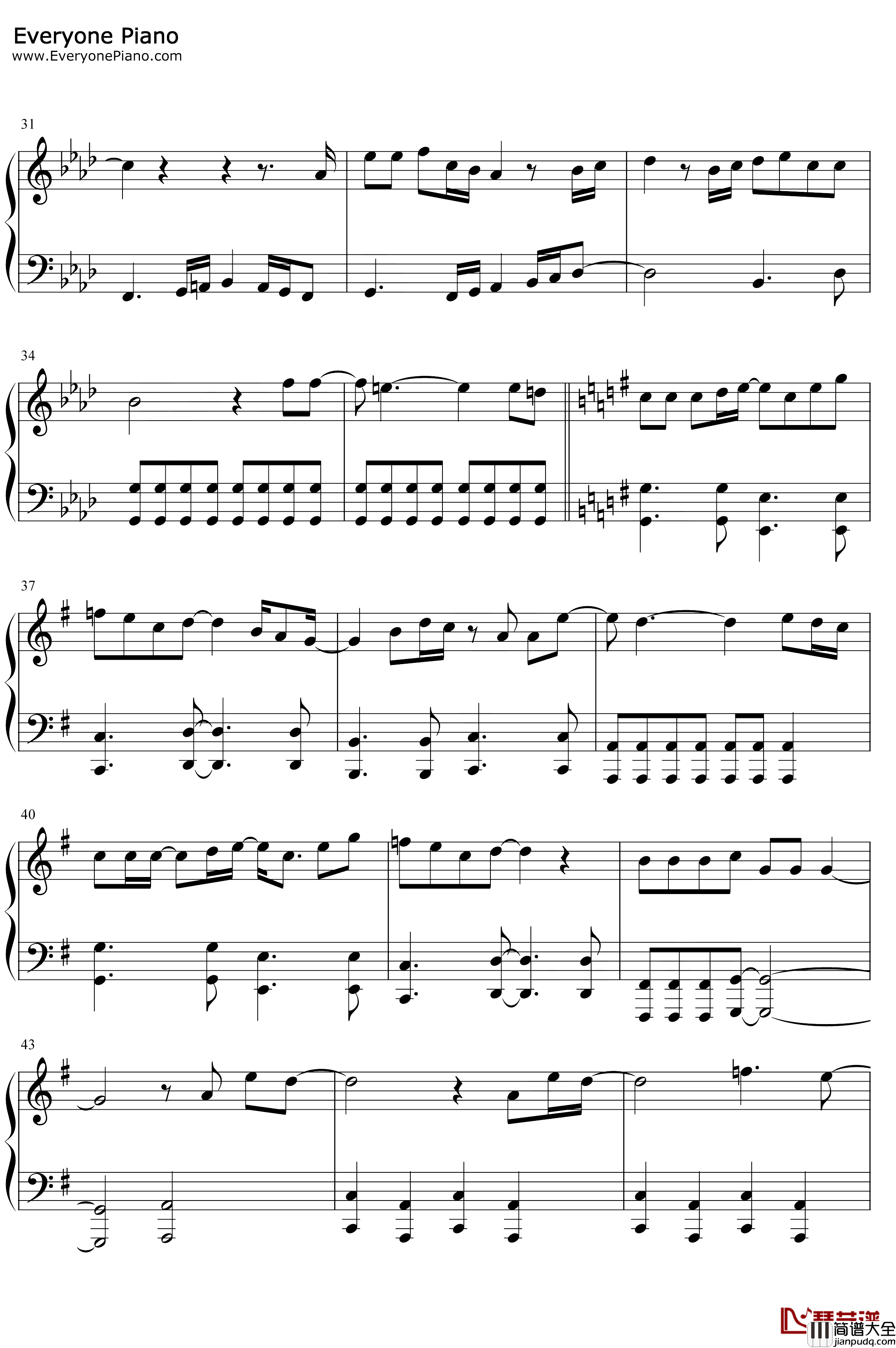 Lost_in_the_Woods钢琴谱_JonathanGroff_冰雪奇缘2插曲