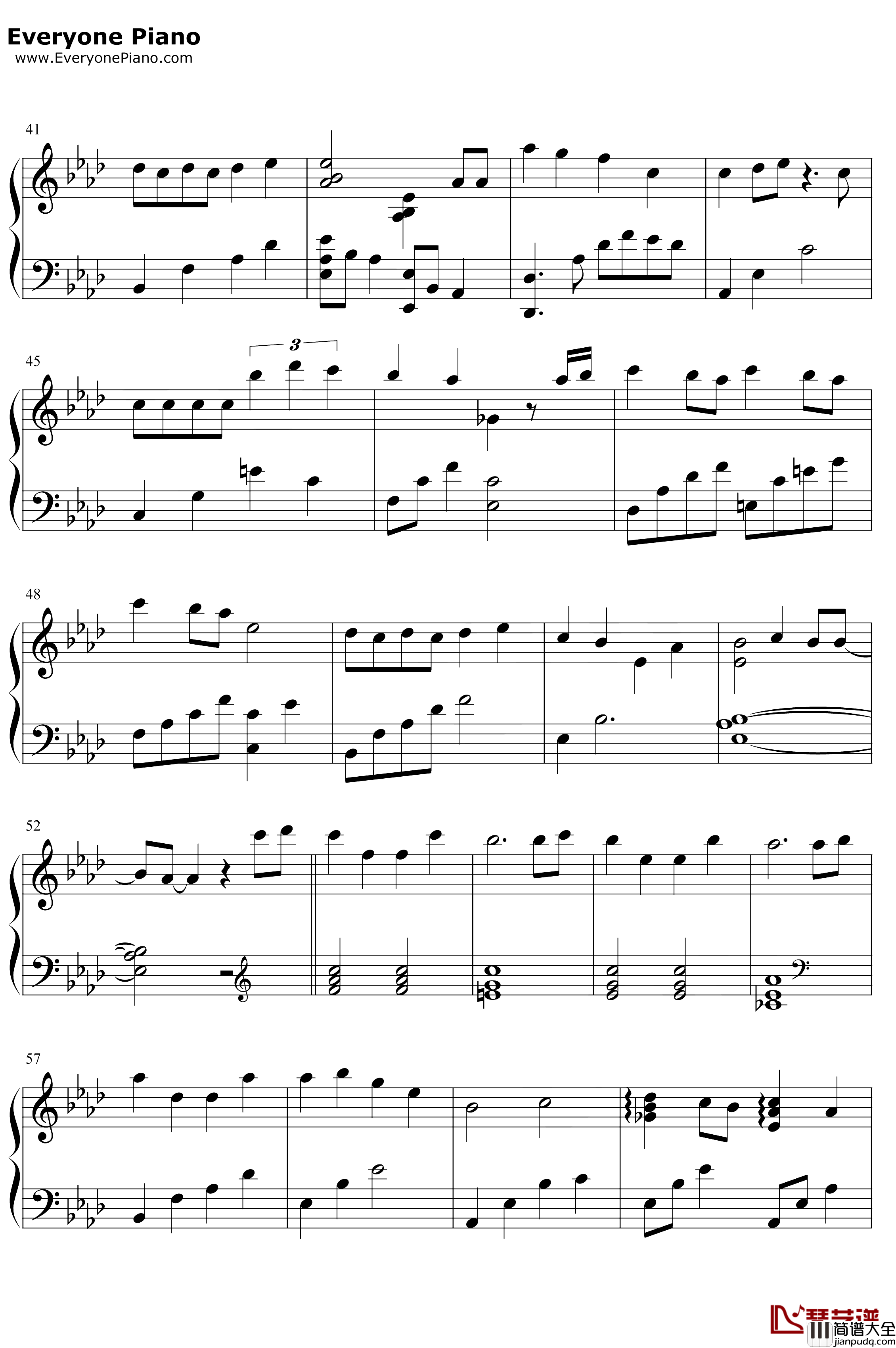 有个爱你的人不容易钢琴谱_那英_完整版