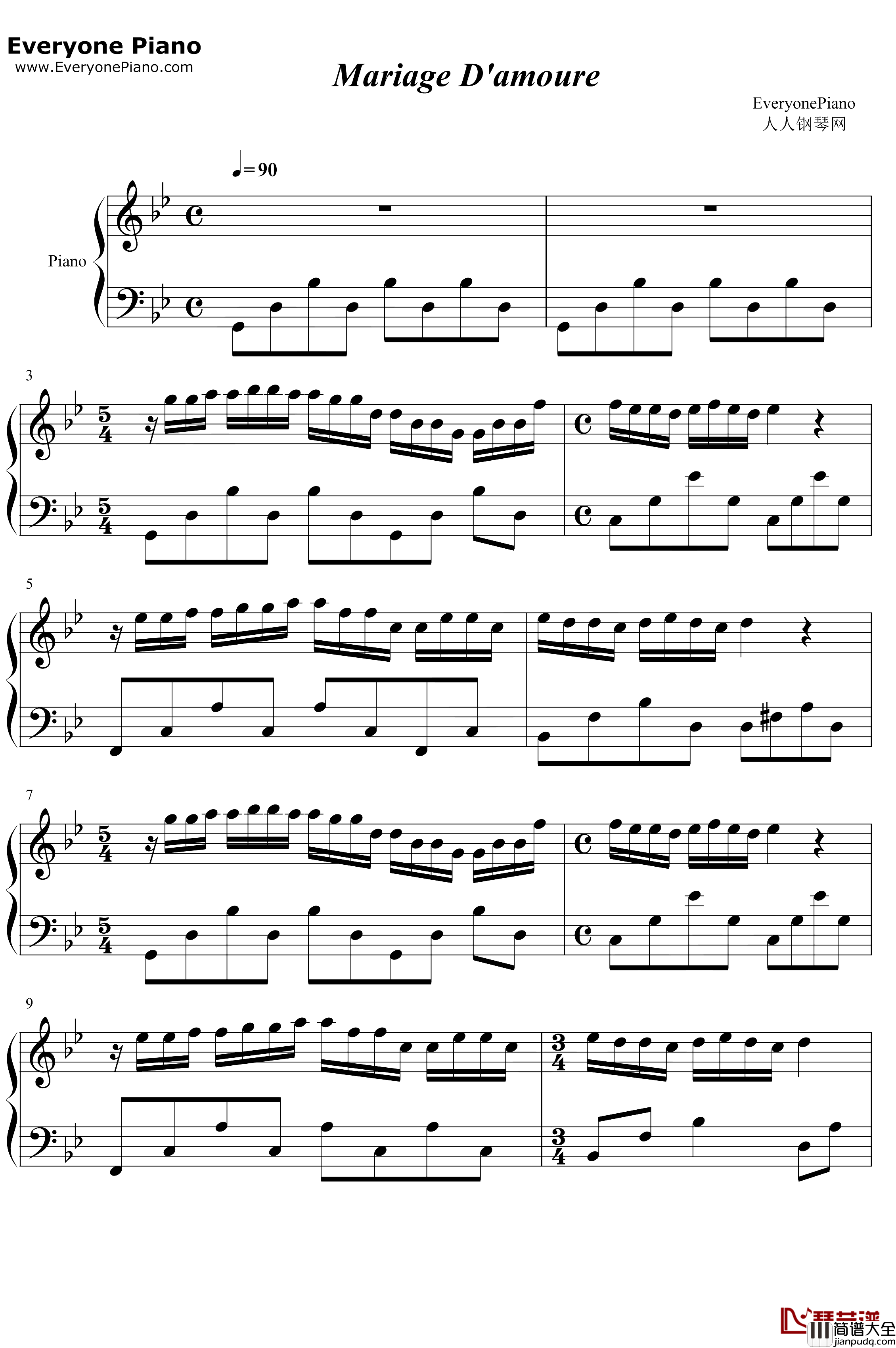 梦中的婚礼钢琴谱_理查德·克莱德曼_精美好听版