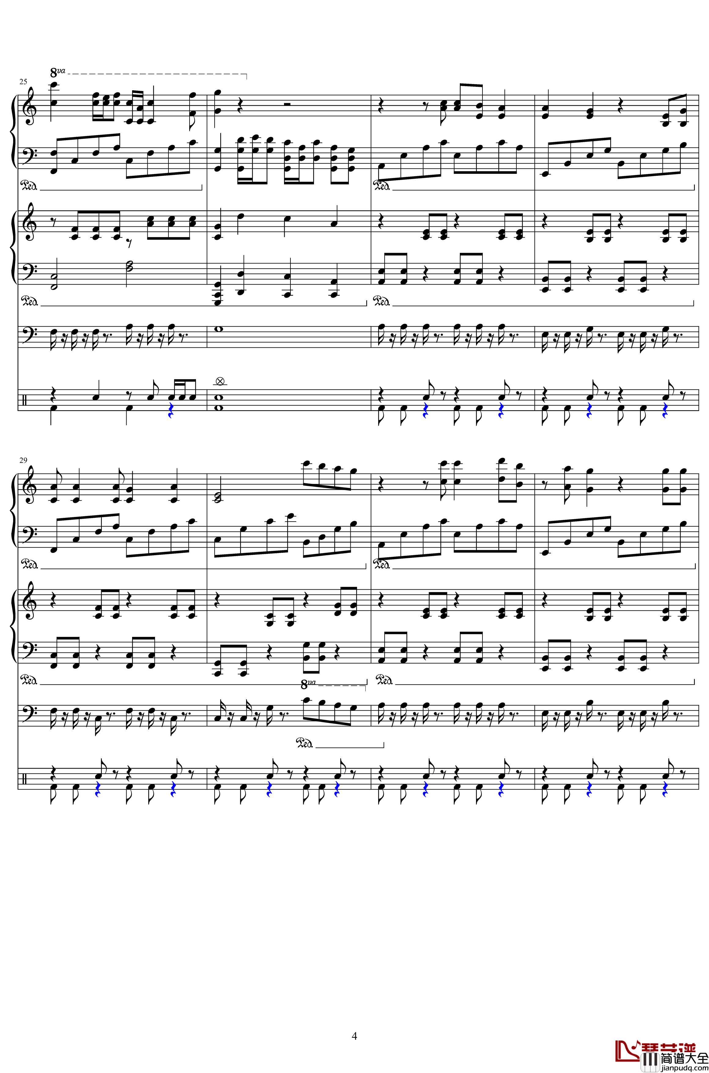 直到世界的尽头钢琴谱_ED版_灌篮高手