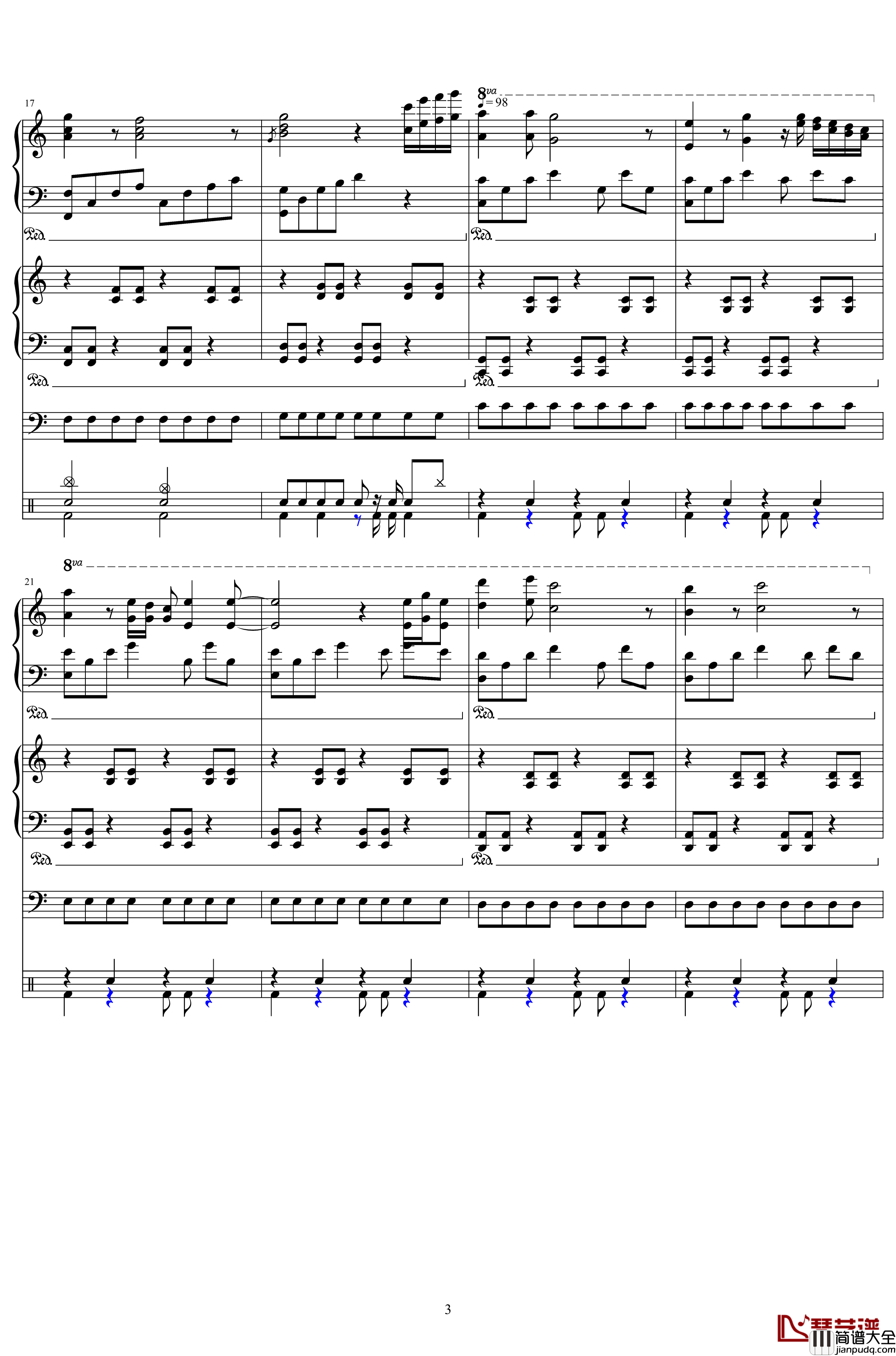 直到世界的尽头钢琴谱_ED版_灌篮高手