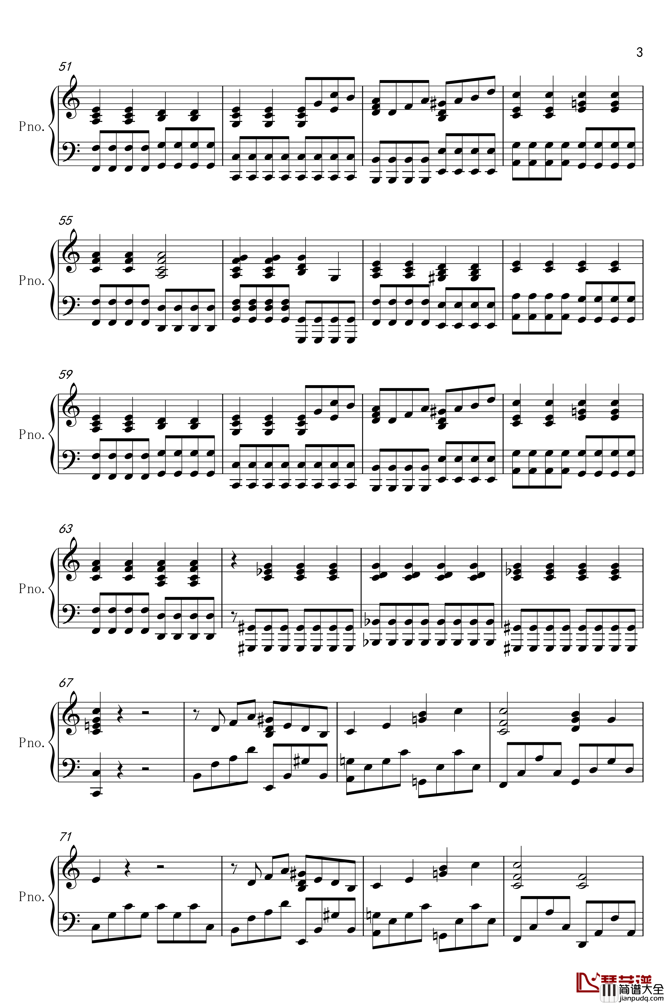 那女孩对我说钢琴谱_钢琴伴奏版_黄义达