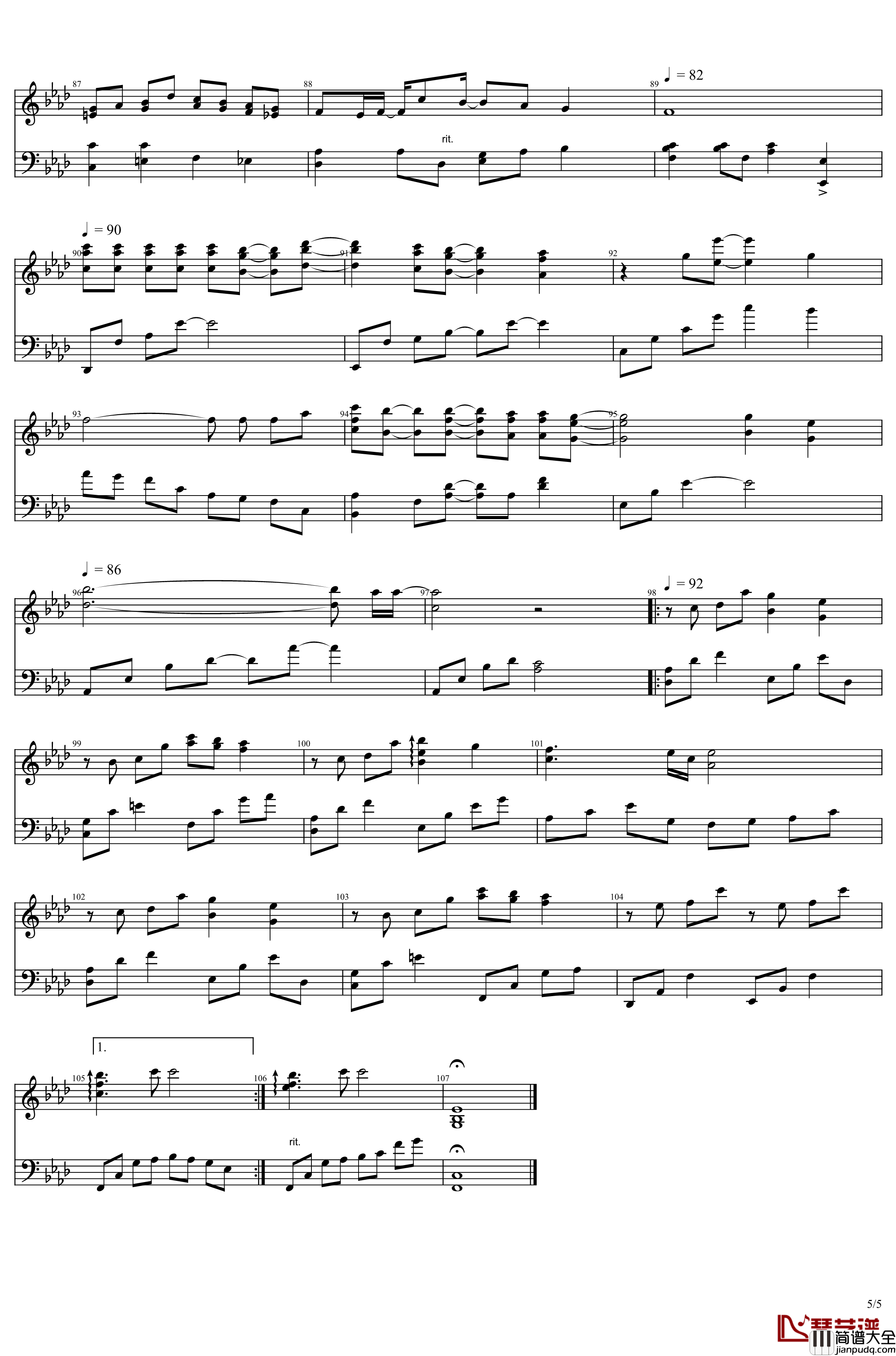 秋之回忆合唱曲___雨のち想い出钢琴谱_Memories_Off*志仓千代丸*水树奈奈_志倉千代丸