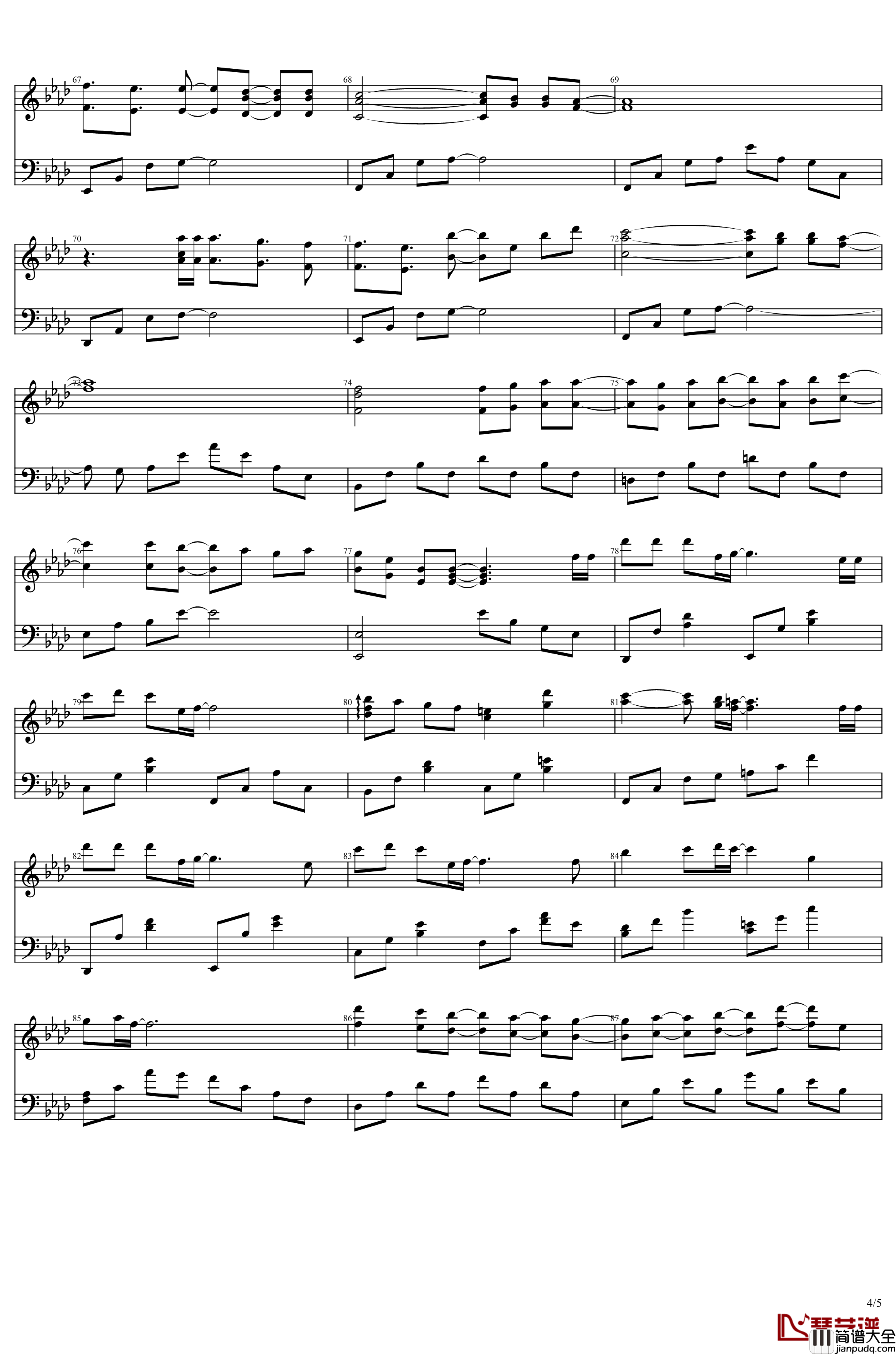 秋之回忆2_ova动画OP_Nocturne钢琴谱_Memories_Off*志仓千代丸*水树奈奈_志倉千代丸