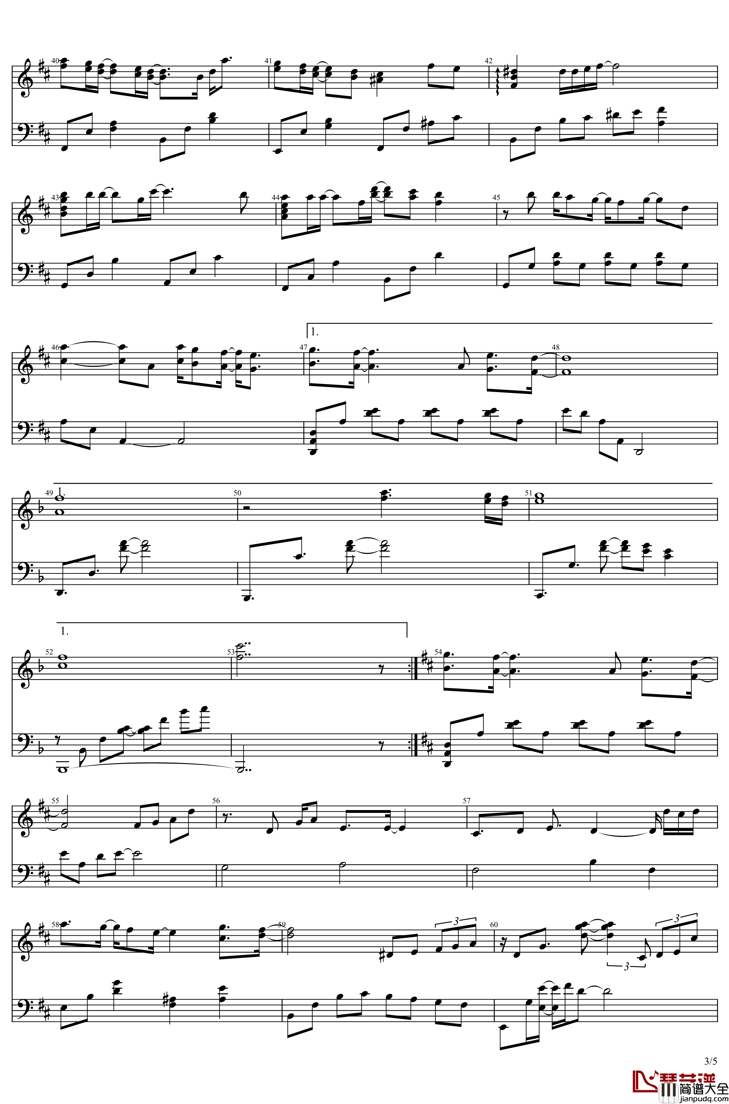 秋之回忆2_ova动画ED_Usual_place钢琴谱_Memories_Off*志仓千代丸_志倉千代丸