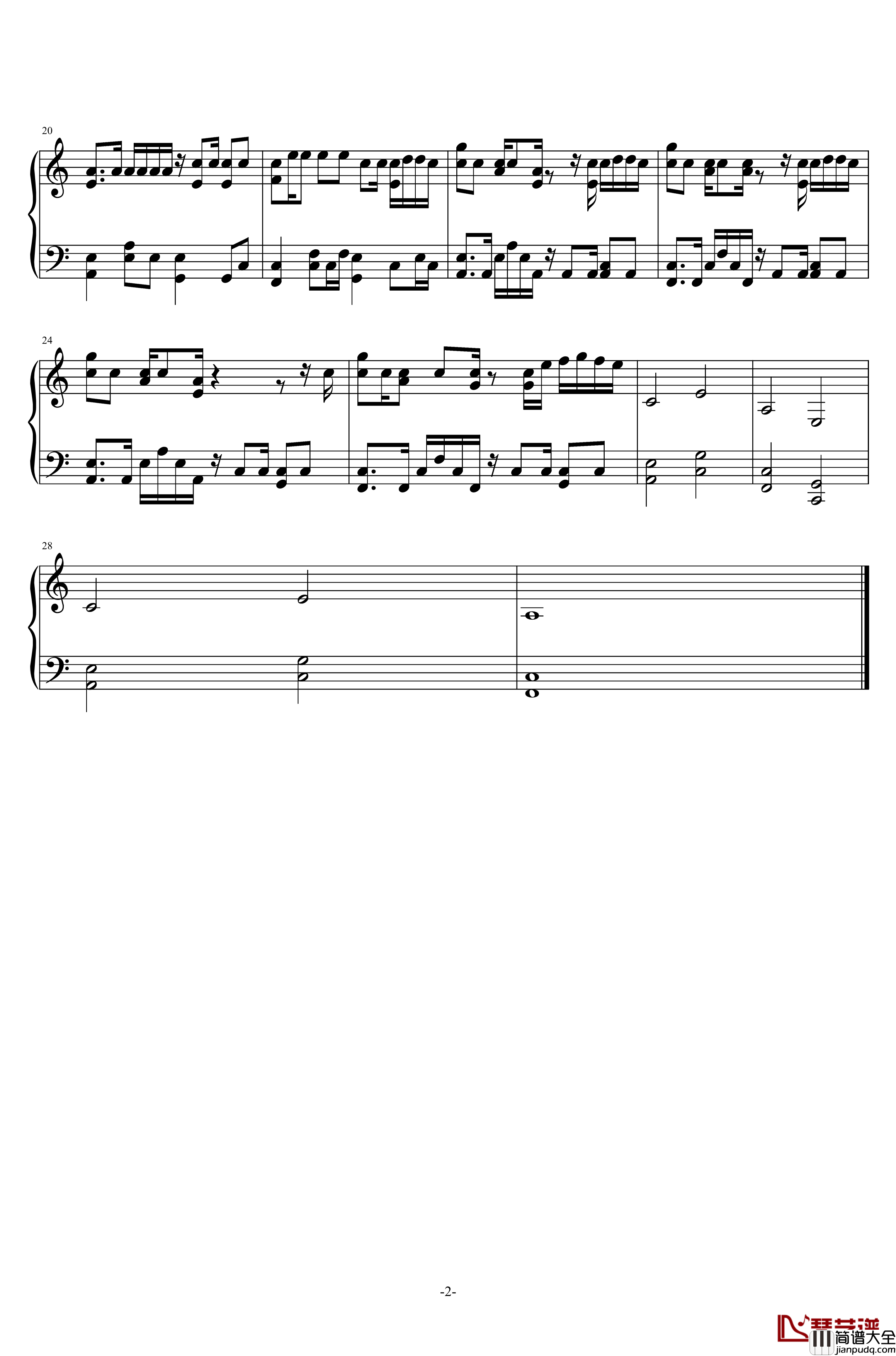 还来得及钢琴谱_黄子韬