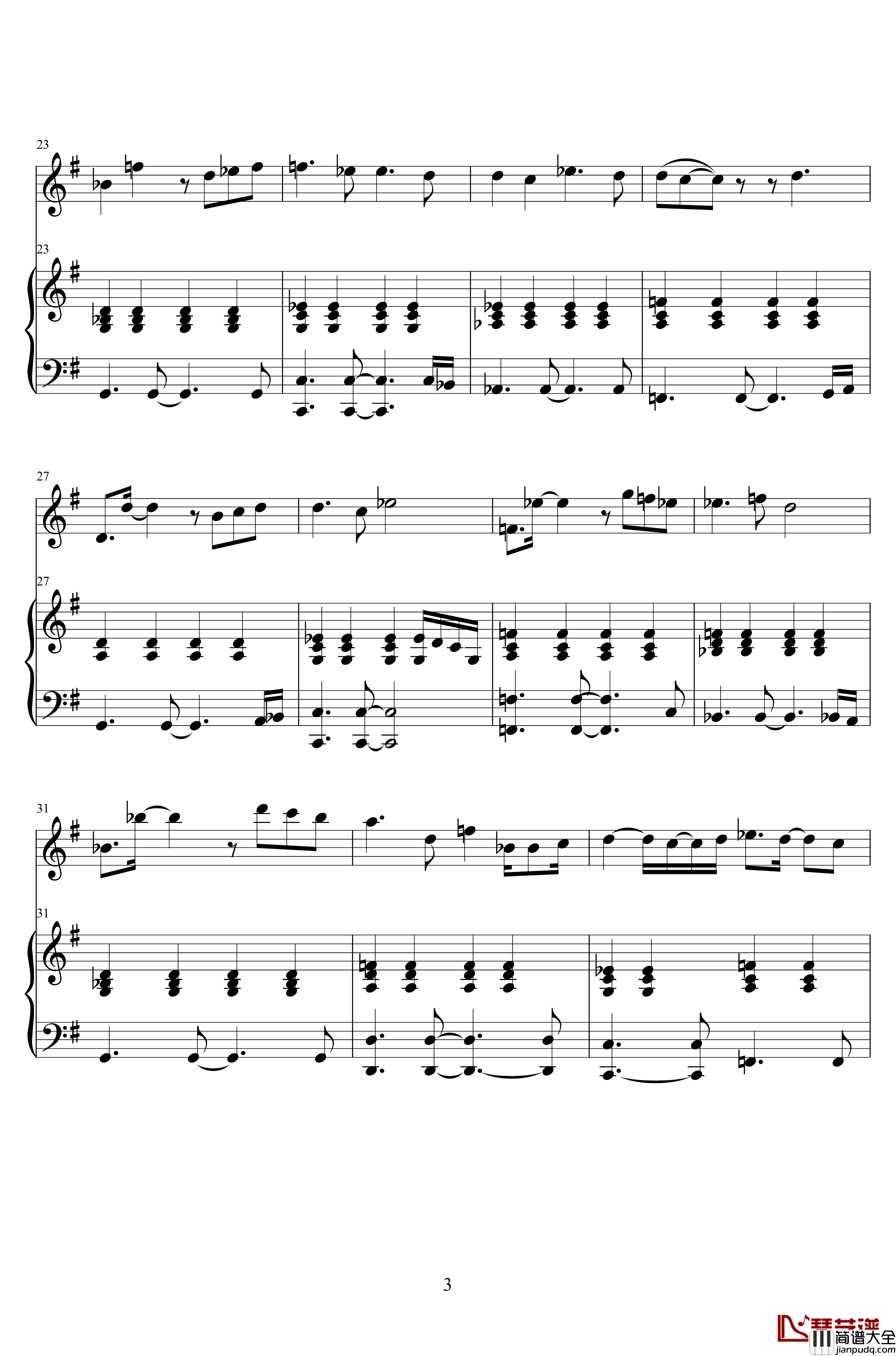 黑色幽默钢琴谱_降key简化_周杰伦_低碳伴奏