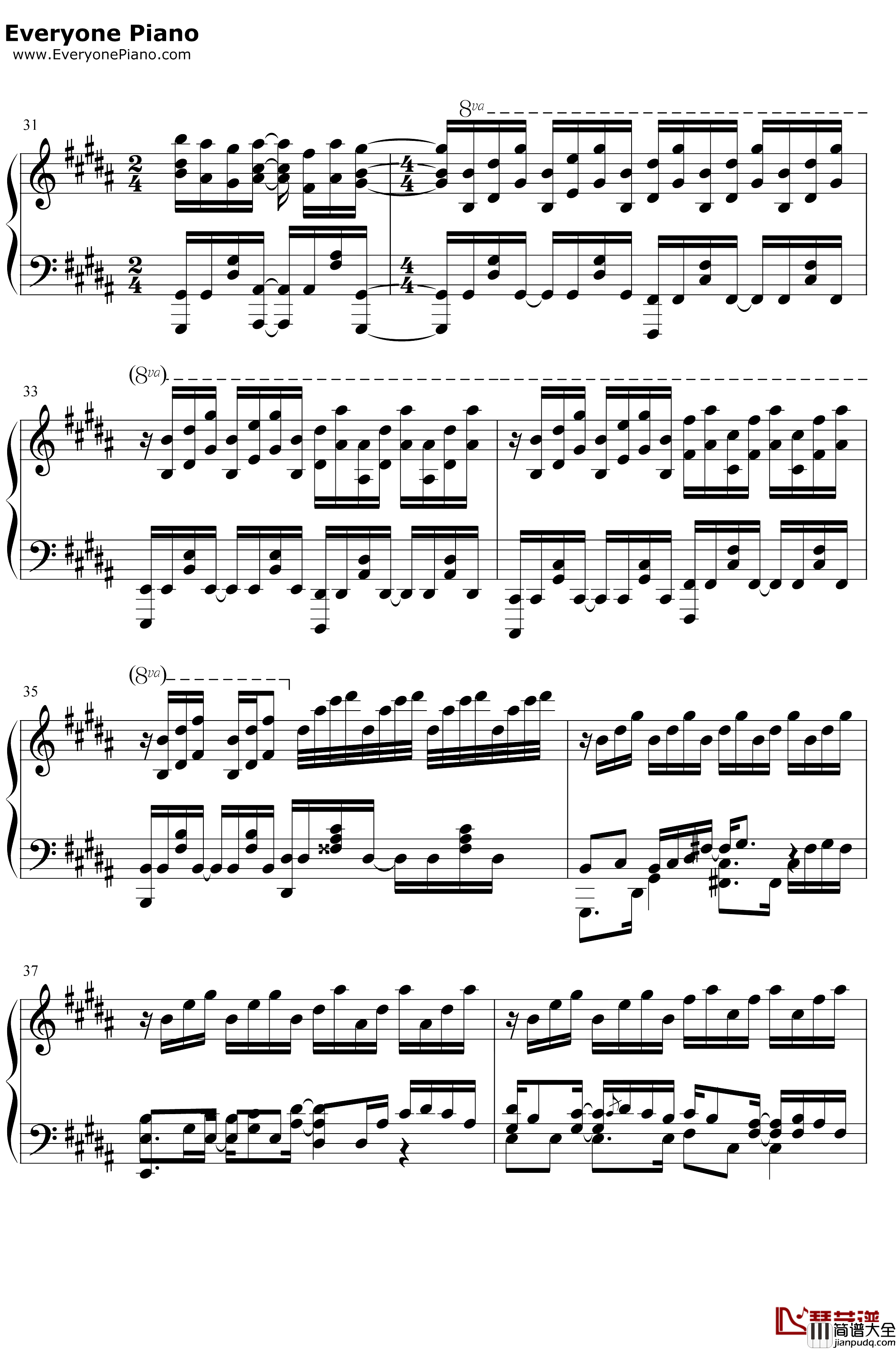 スカイクラッドの観測者钢琴谱_伊藤香奈子_命运石之门ED