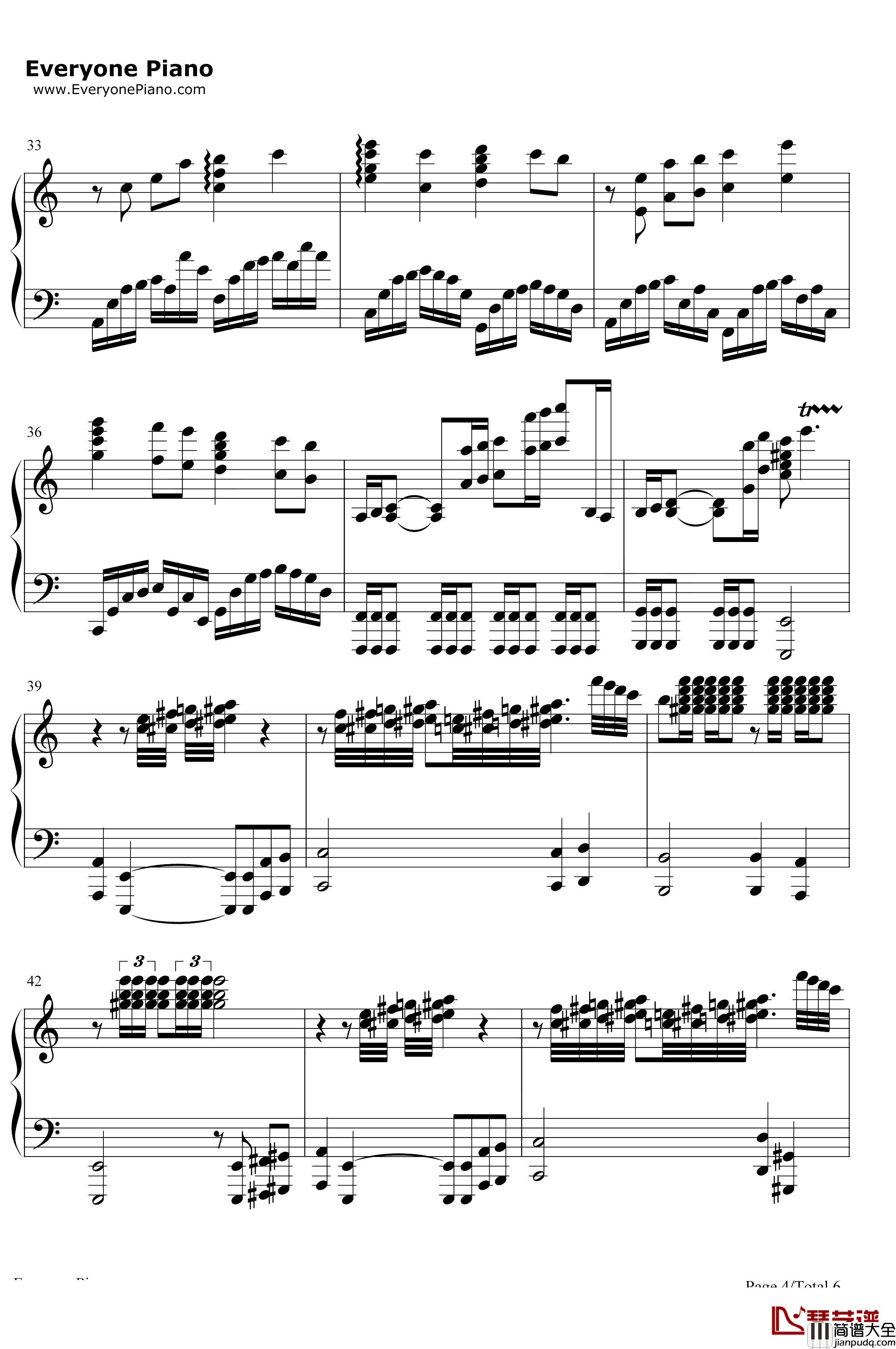 钢铁洪流进行曲钢琴谱_李旭昊_难度版