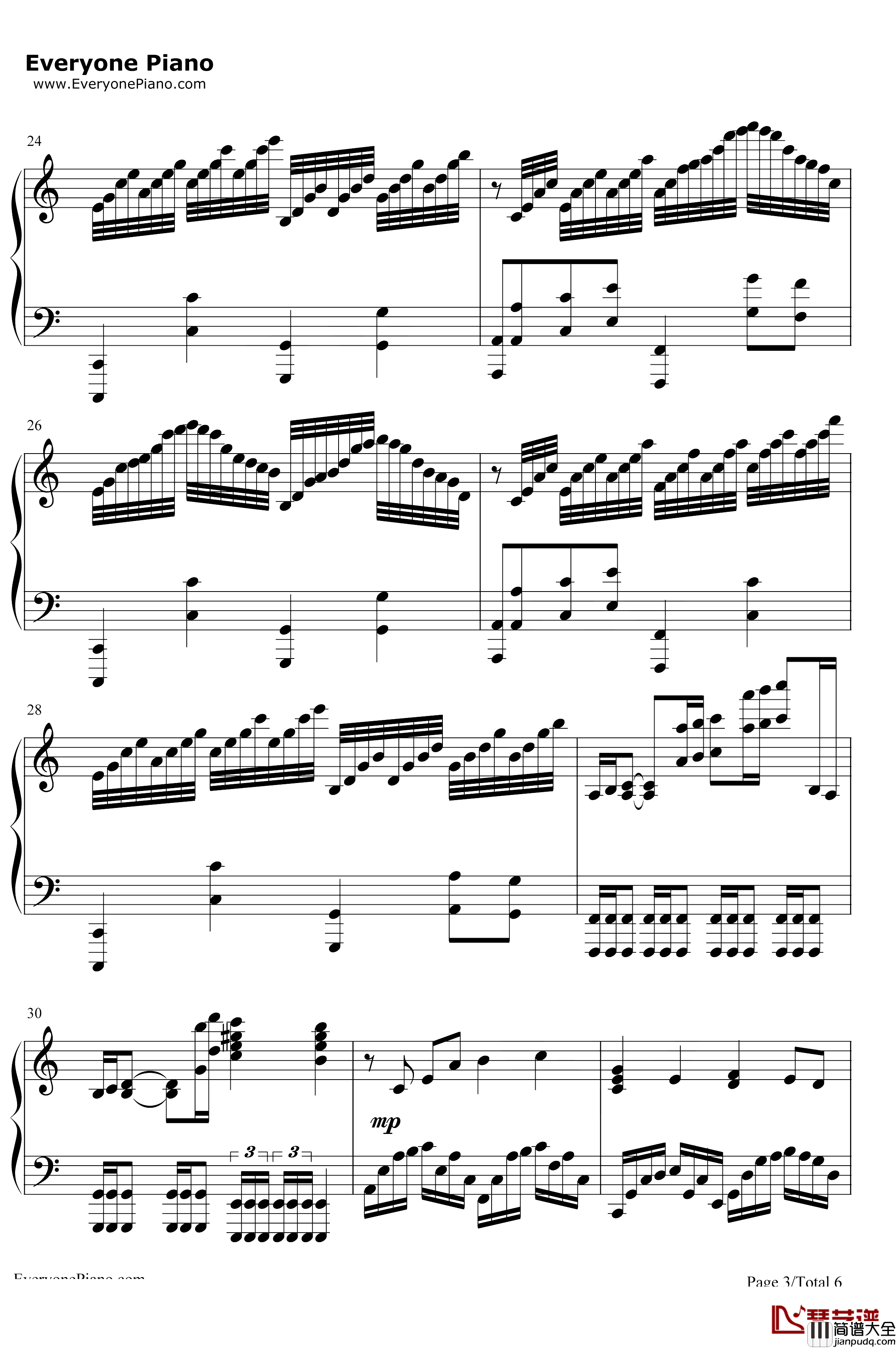 钢铁洪流进行曲钢琴谱_李旭昊_难度版