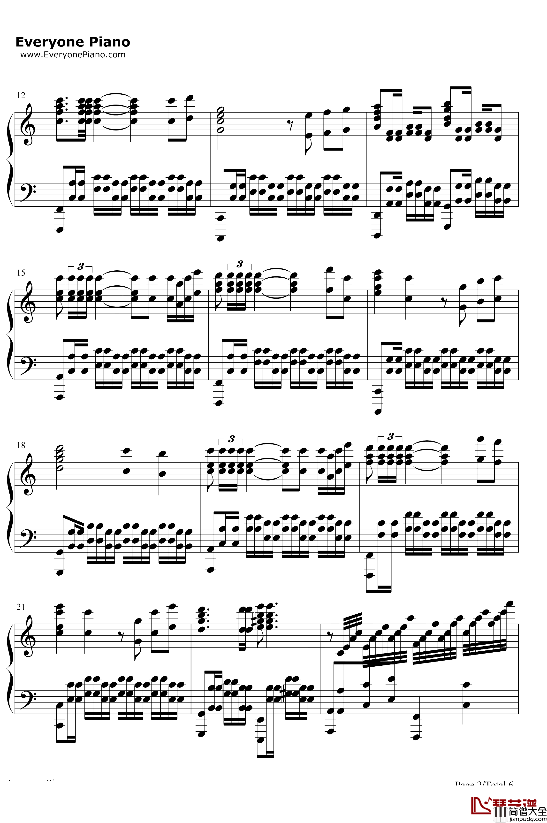 钢铁洪流进行曲钢琴谱_李旭昊_难度版