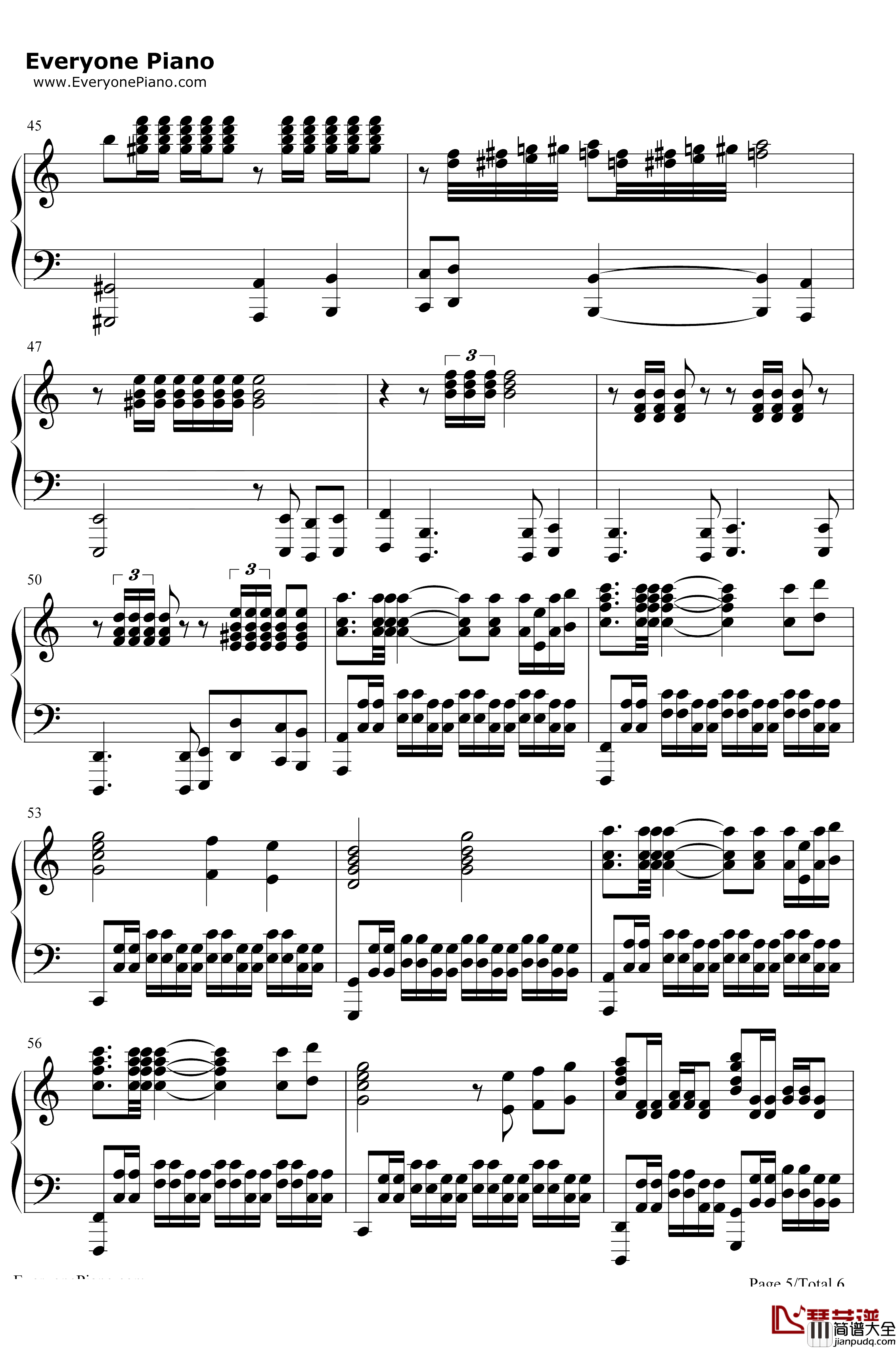 钢铁洪流进行曲钢琴谱_李旭昊_难度版