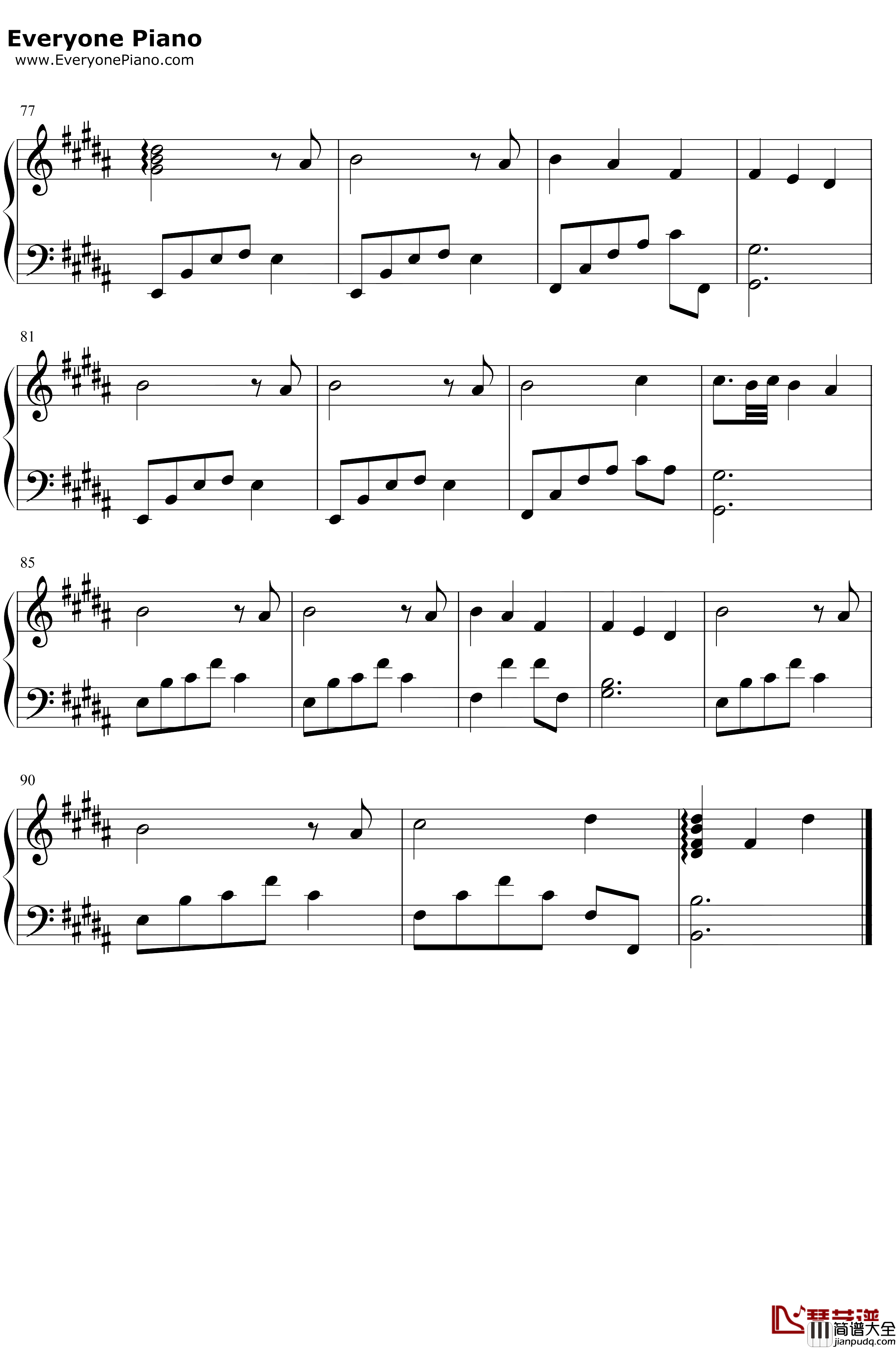 Fallin钢琴谱_marina_Charlotte剧中歌