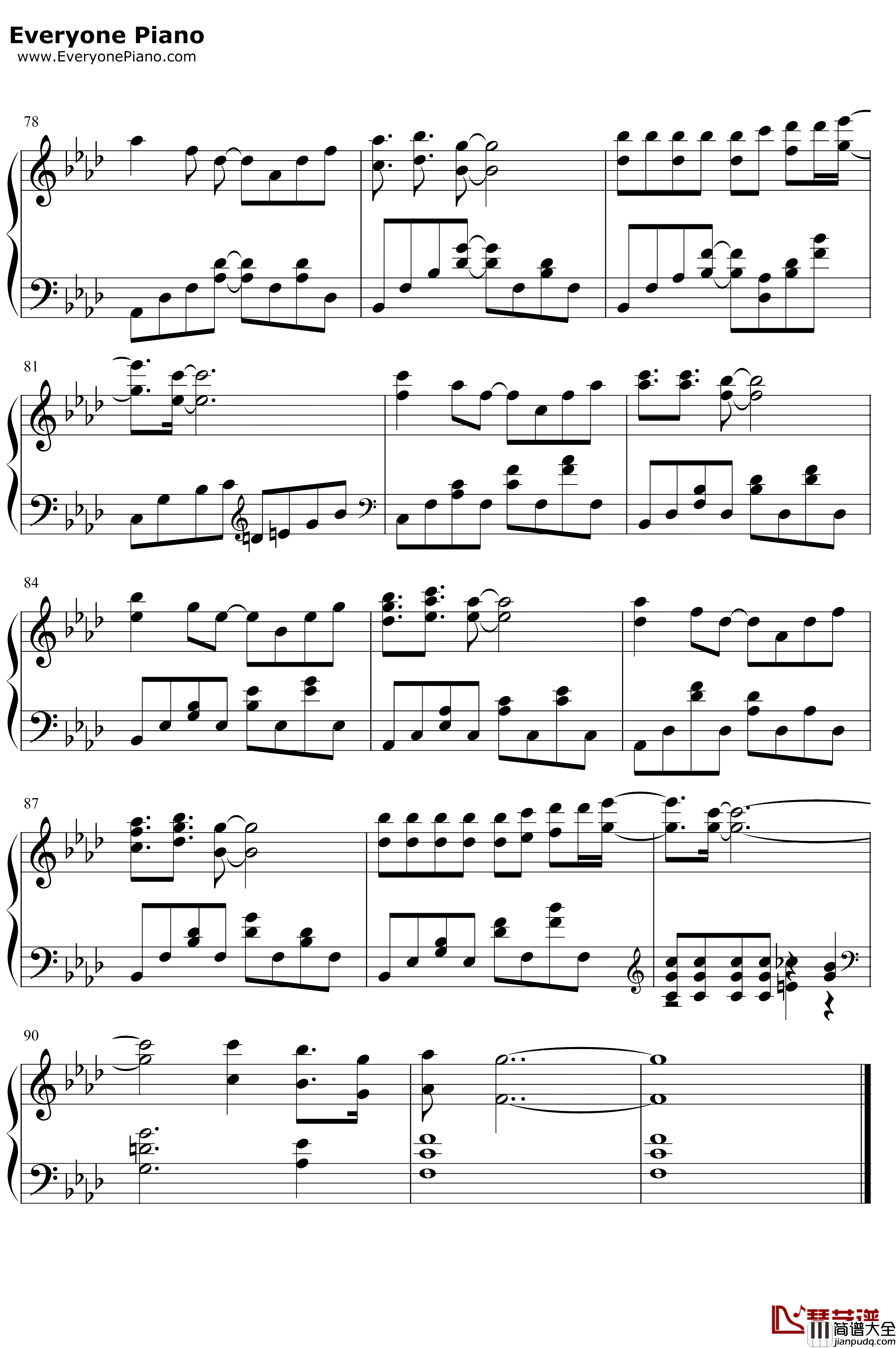 小可爱钢琴谱_爱朵女孩_我的小可爱今天有没有乖_抖音热歌