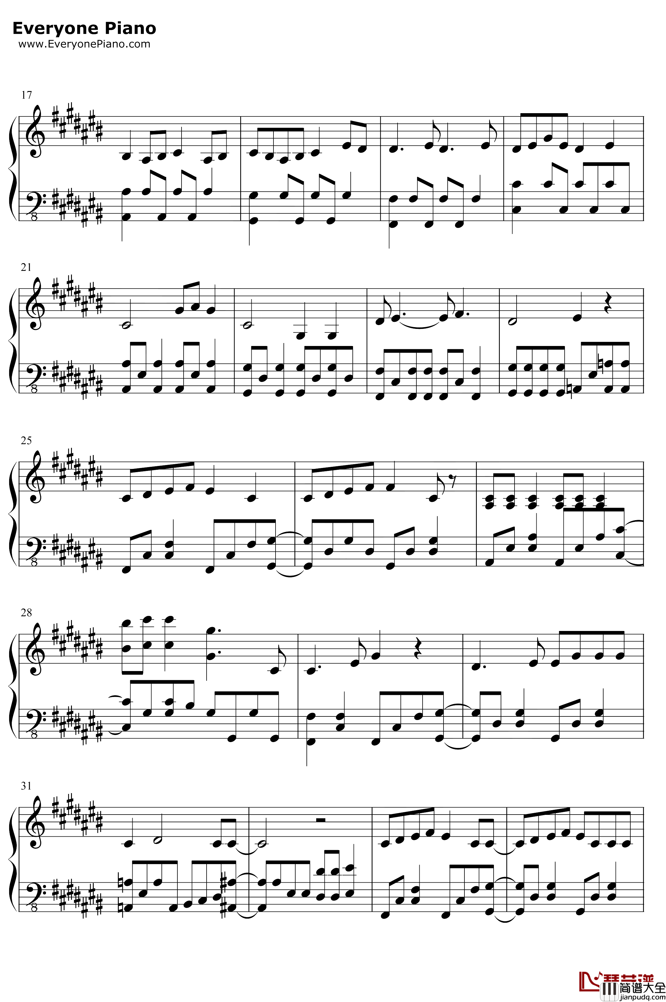 航海の唄钢琴谱_さユり_我的英雄学院第四季ED