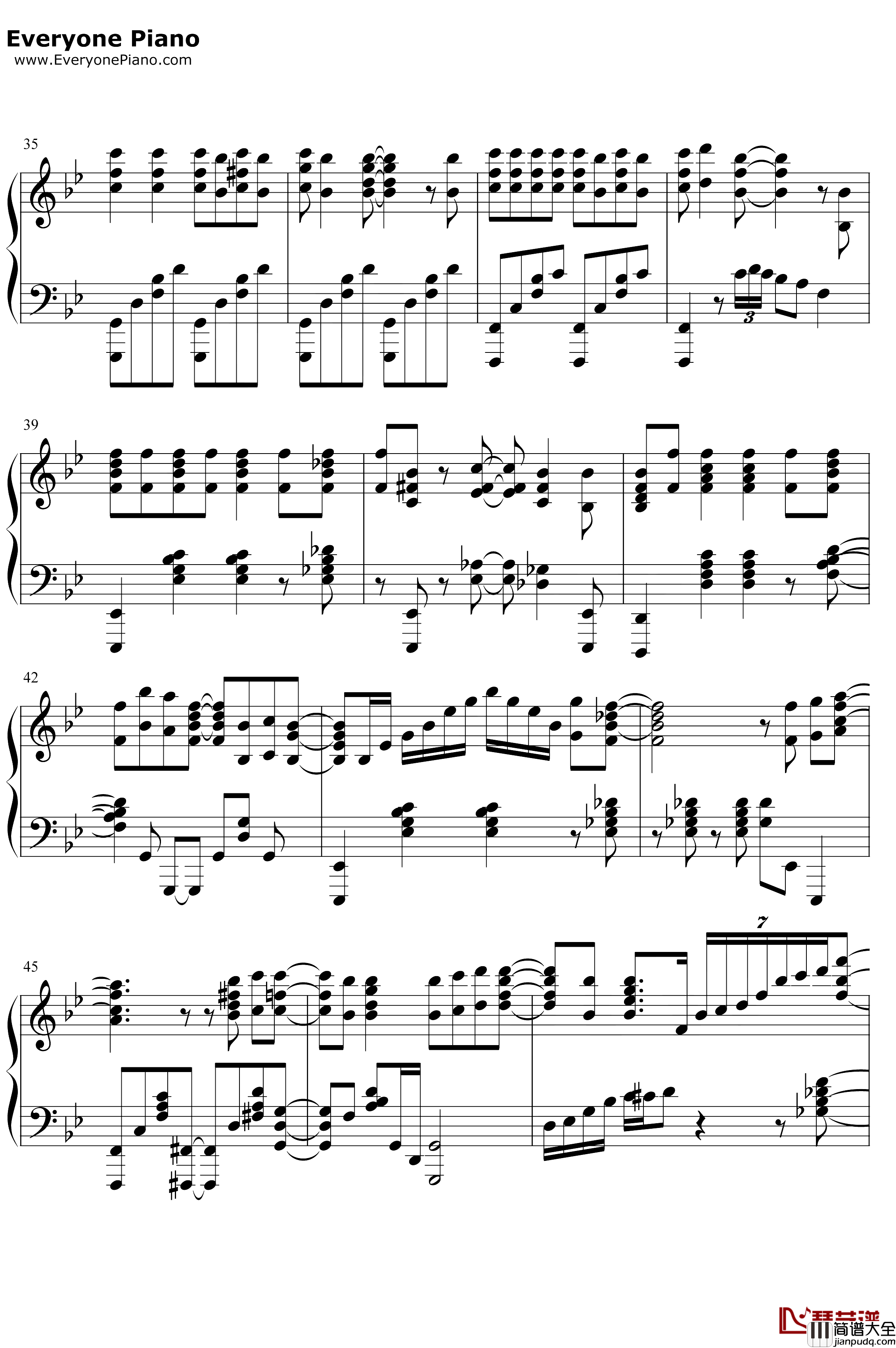 水槽钢琴谱_中岛爱_星合之空OP