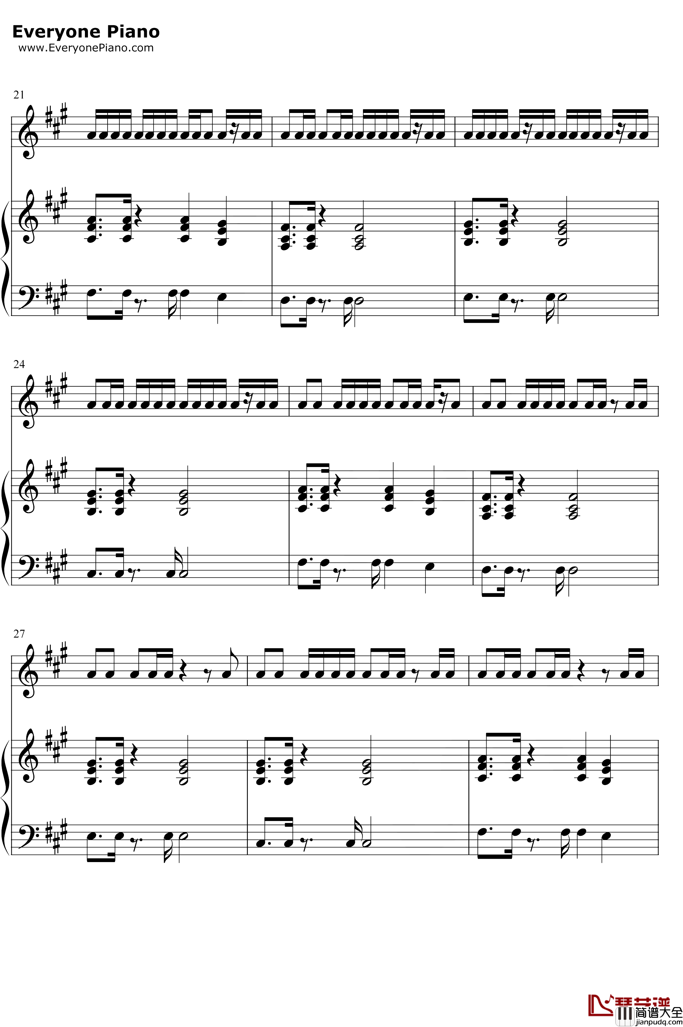 野狼Disco钢琴谱_宝石Gem_心里的花我想要带你回家_2019抖音最火神曲