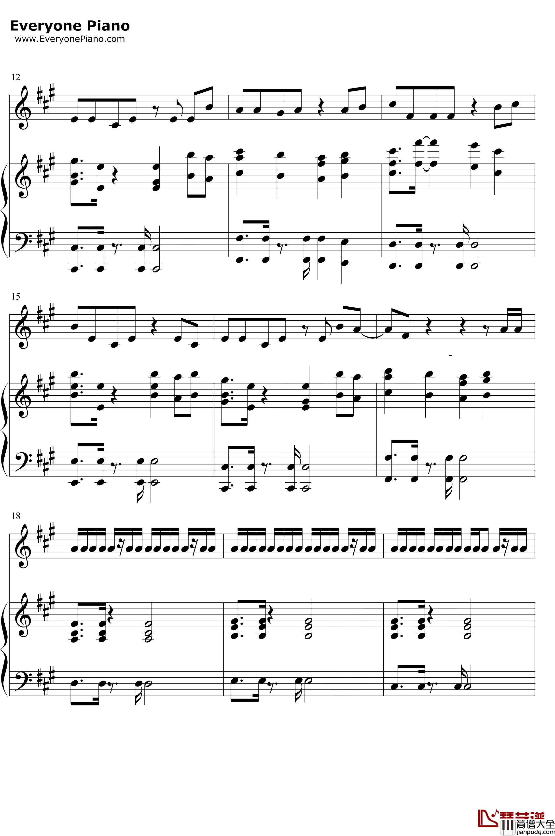 野狼Disco钢琴谱_宝石Gem_心里的花我想要带你回家_2019抖音最火神曲