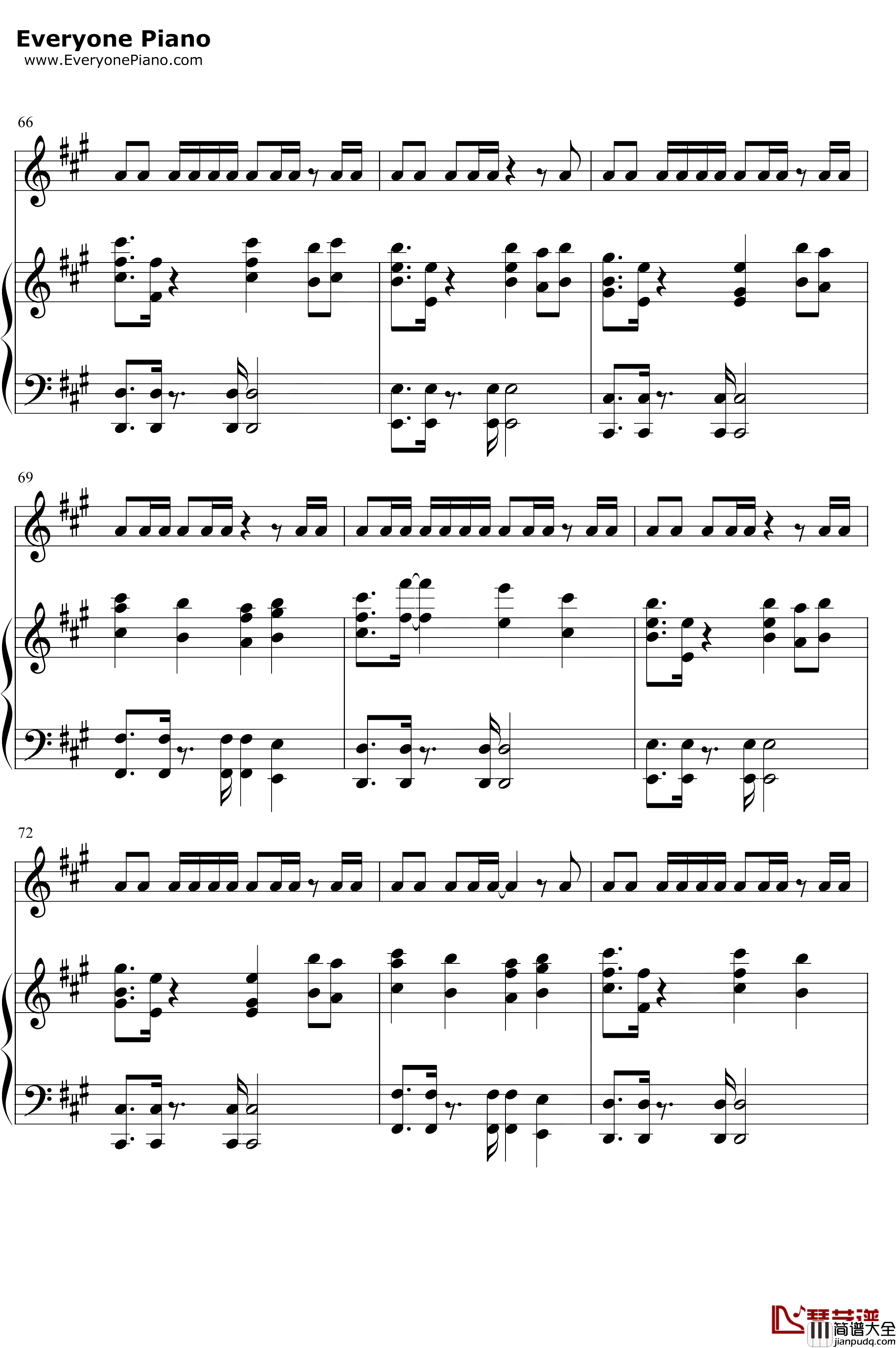 野狼Disco钢琴谱_宝石Gem_心里的花我想要带你回家_2019抖音最火神曲