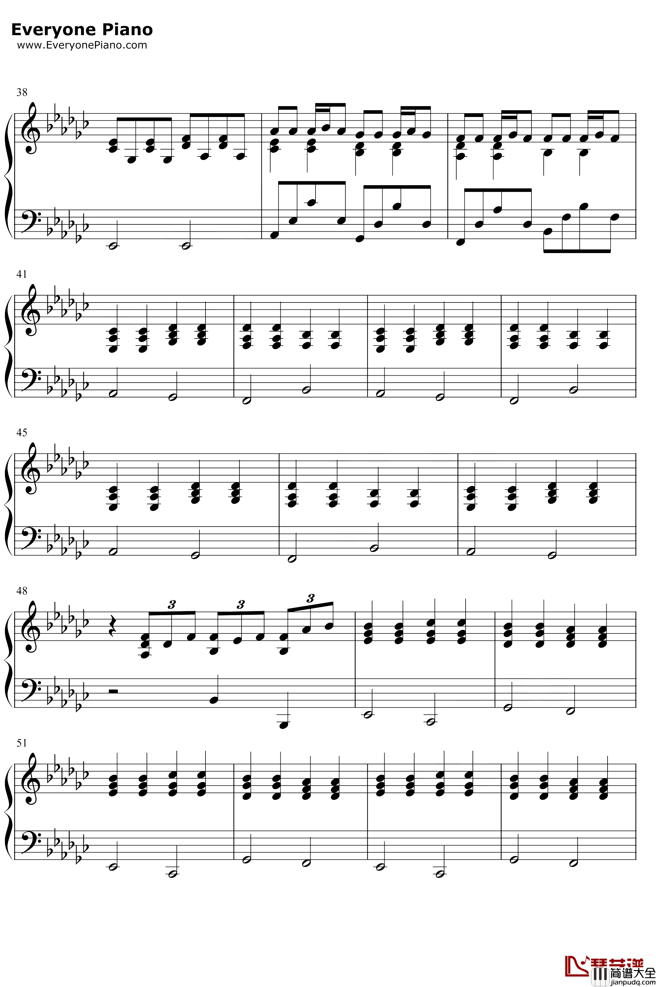 Lying_Down钢琴谱_CelineDion_伴奏谱