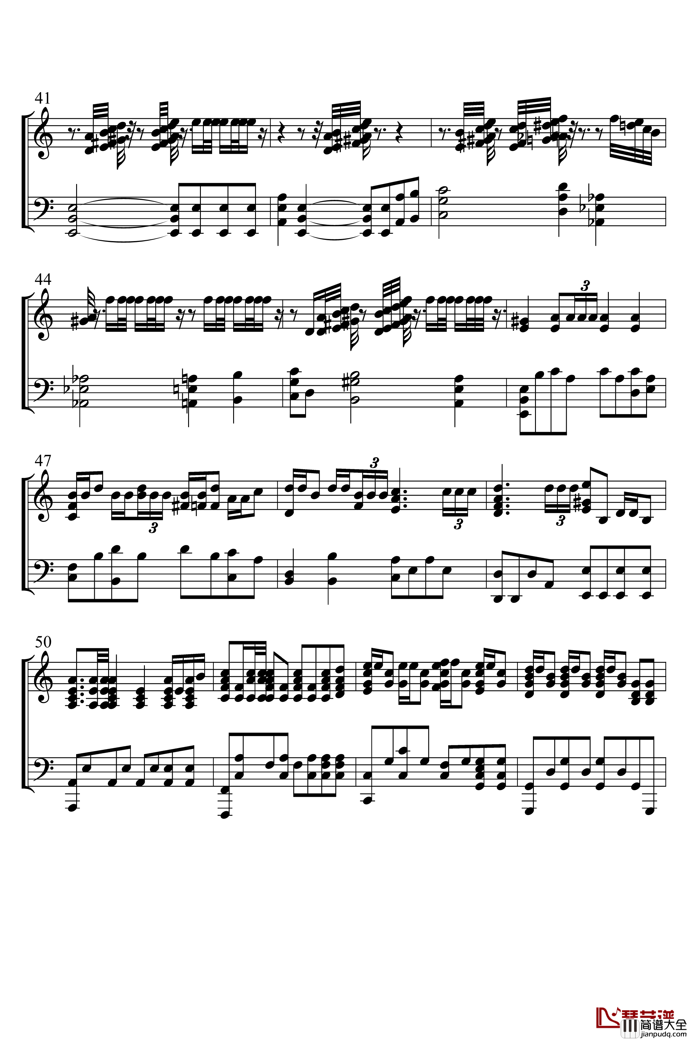 钢铁洪流进行曲钢琴谱_完美版_李旭昊