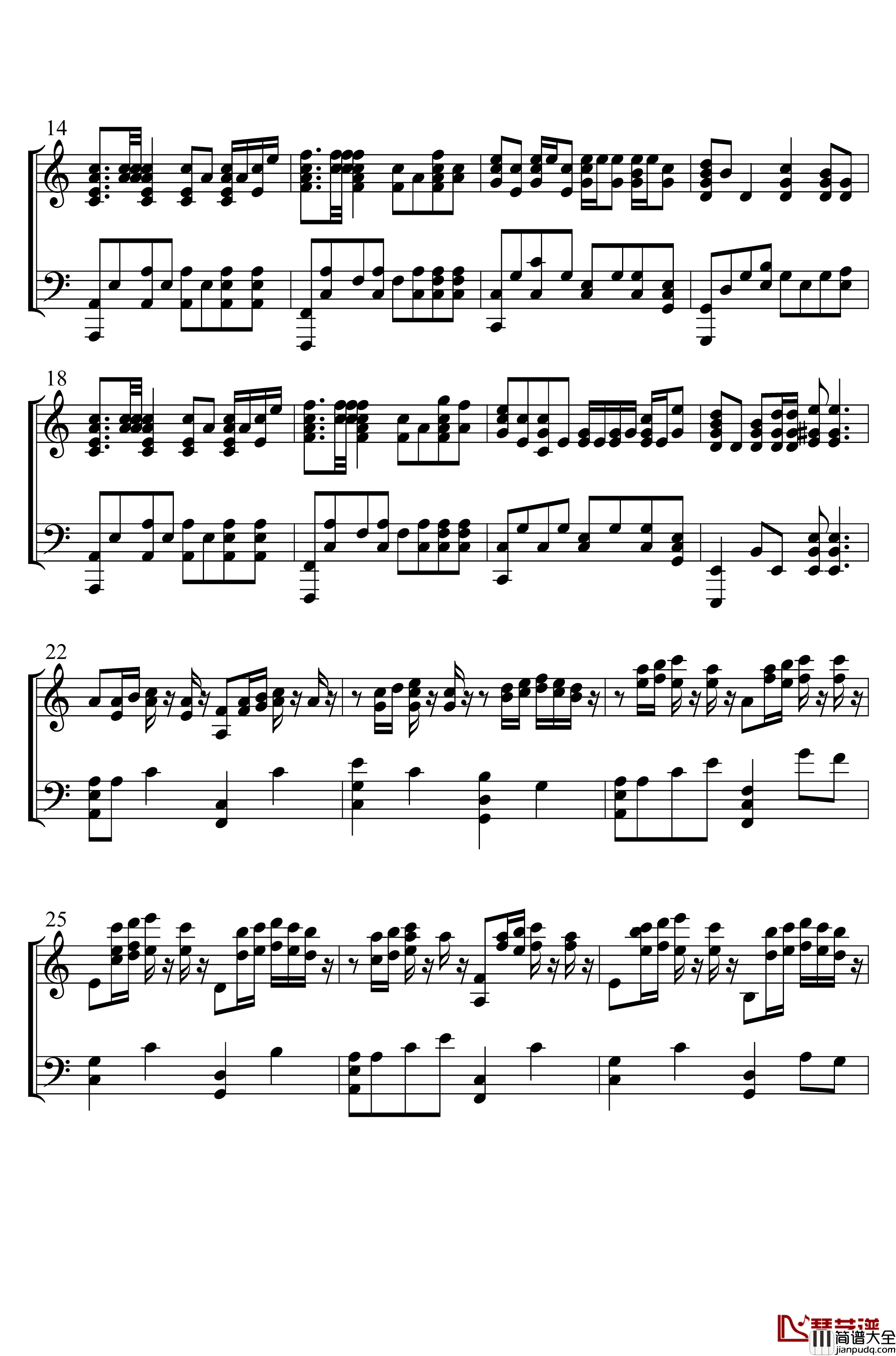 钢铁洪流进行曲钢琴谱_完美版_李旭昊