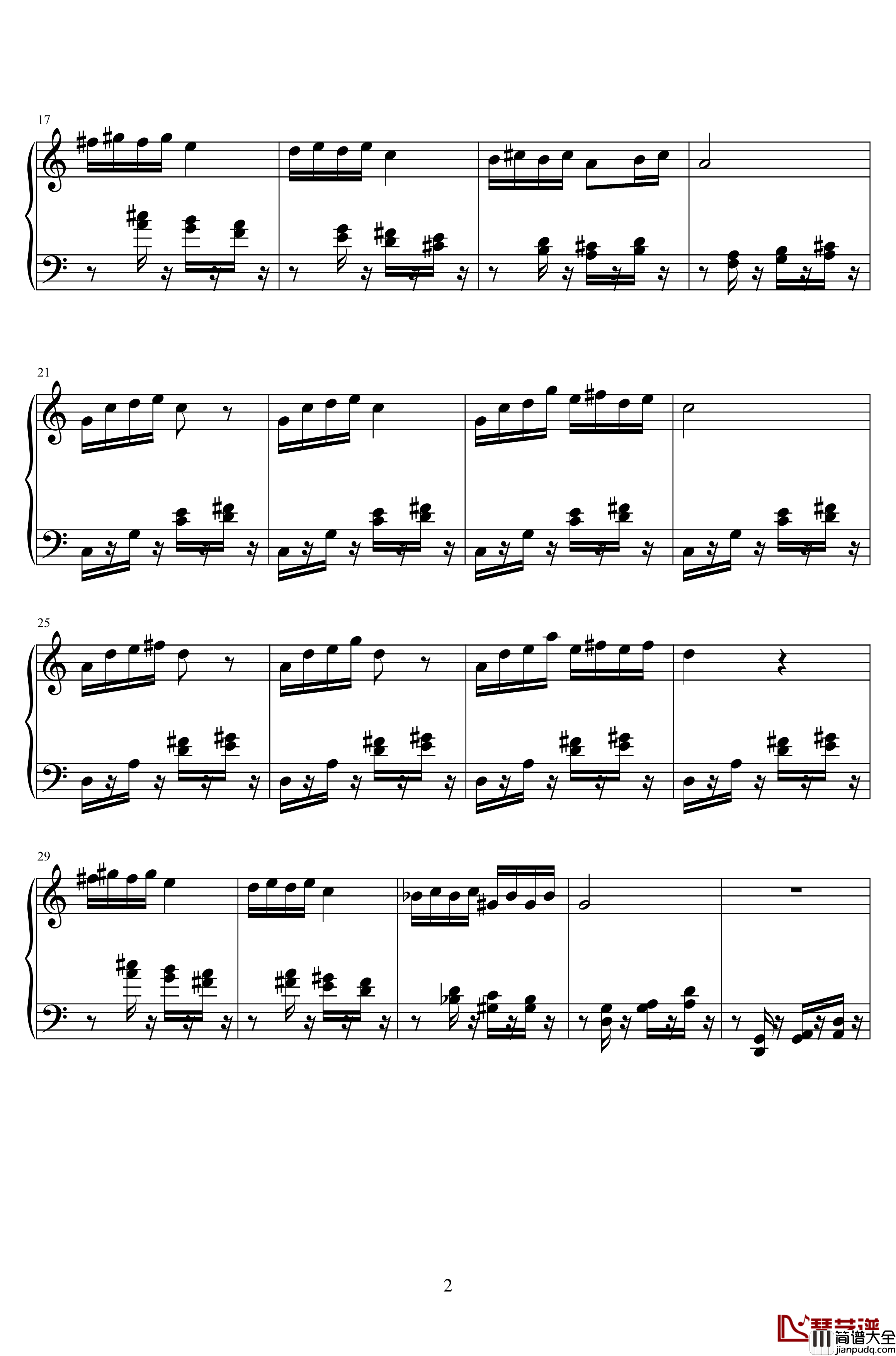 山水主题第三幻想曲钢琴谱_江畔新绿