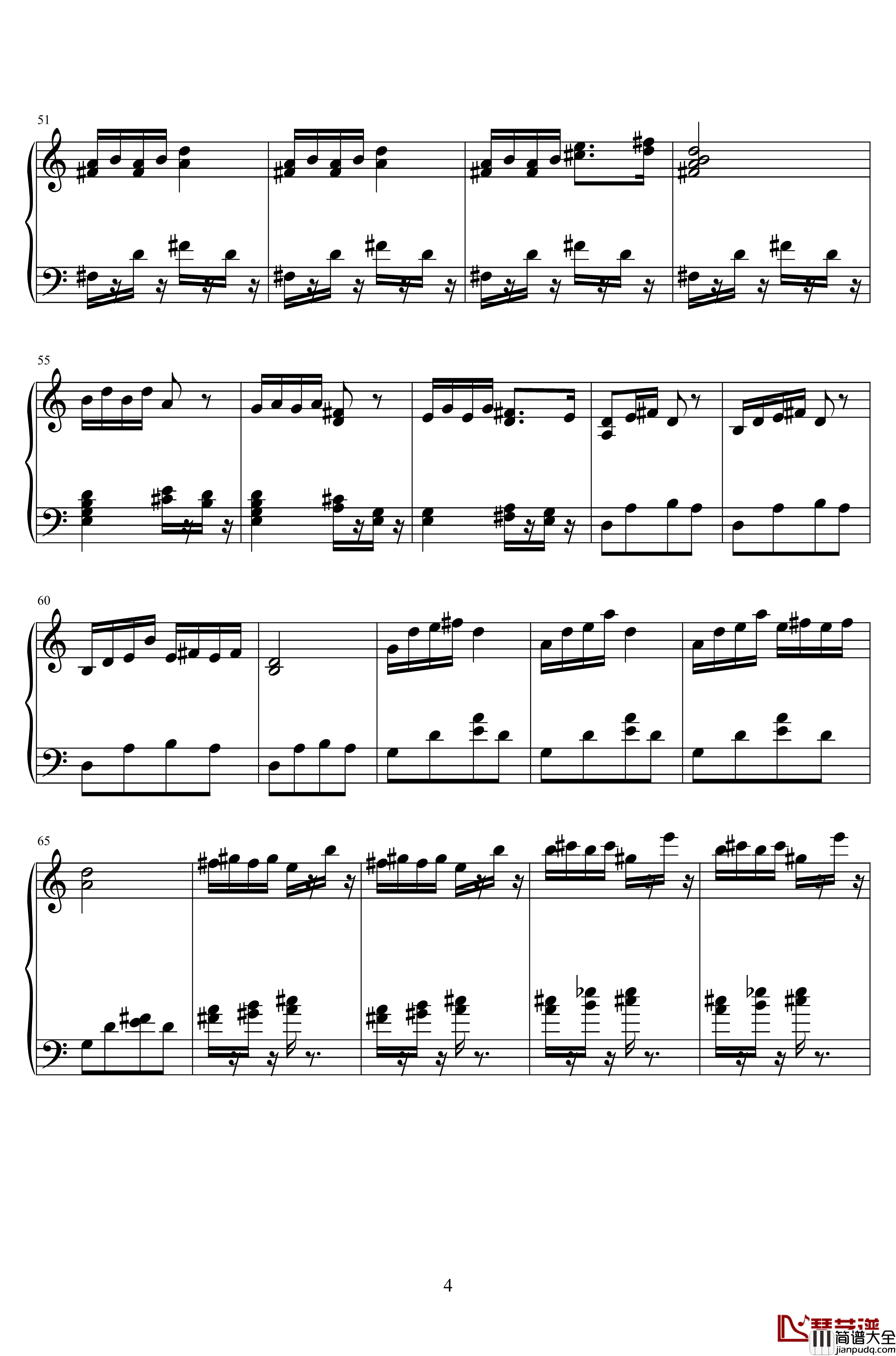 山水主题第三幻想曲钢琴谱_江畔新绿