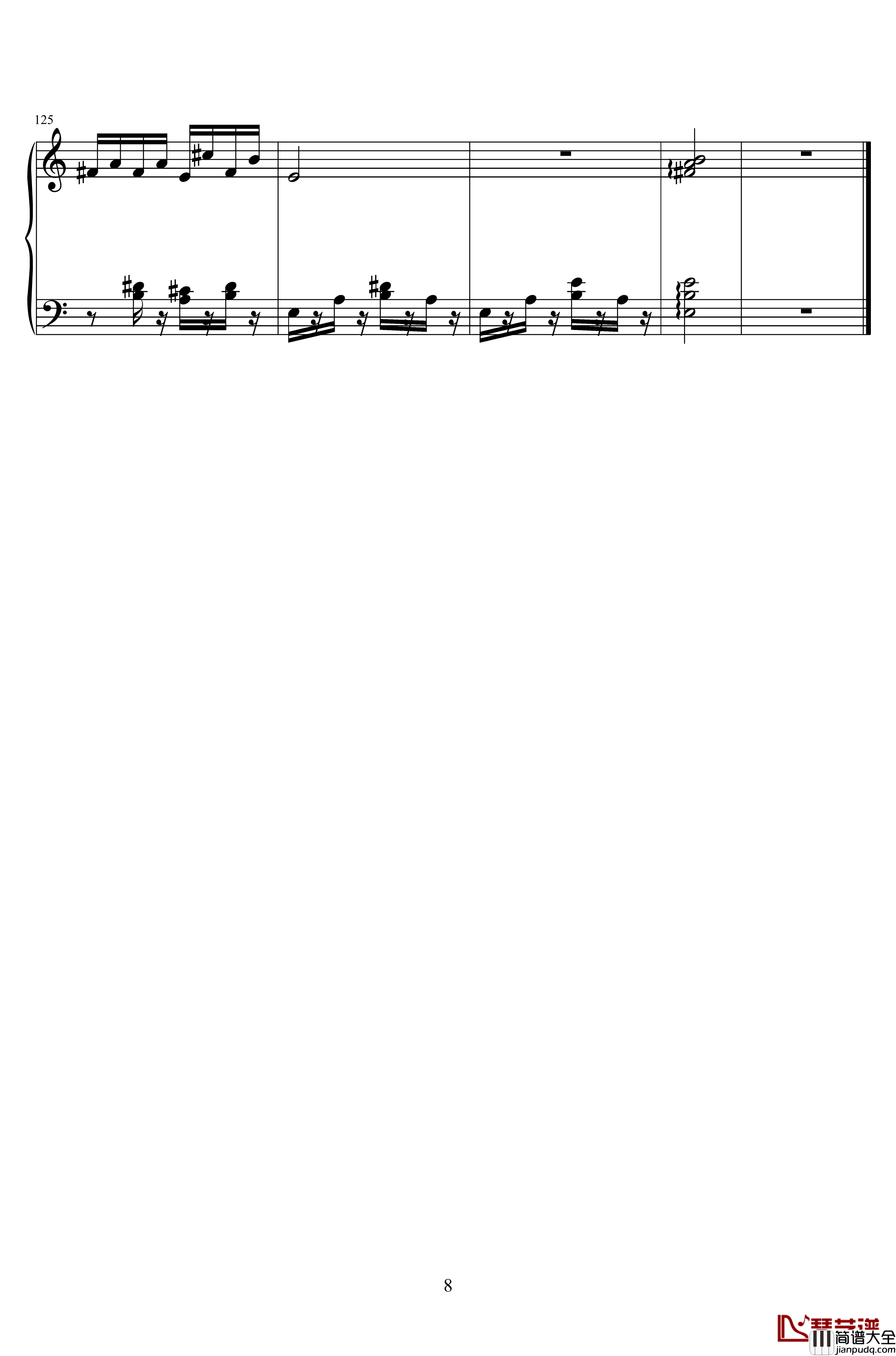 山水主题第三幻想曲钢琴谱_江畔新绿