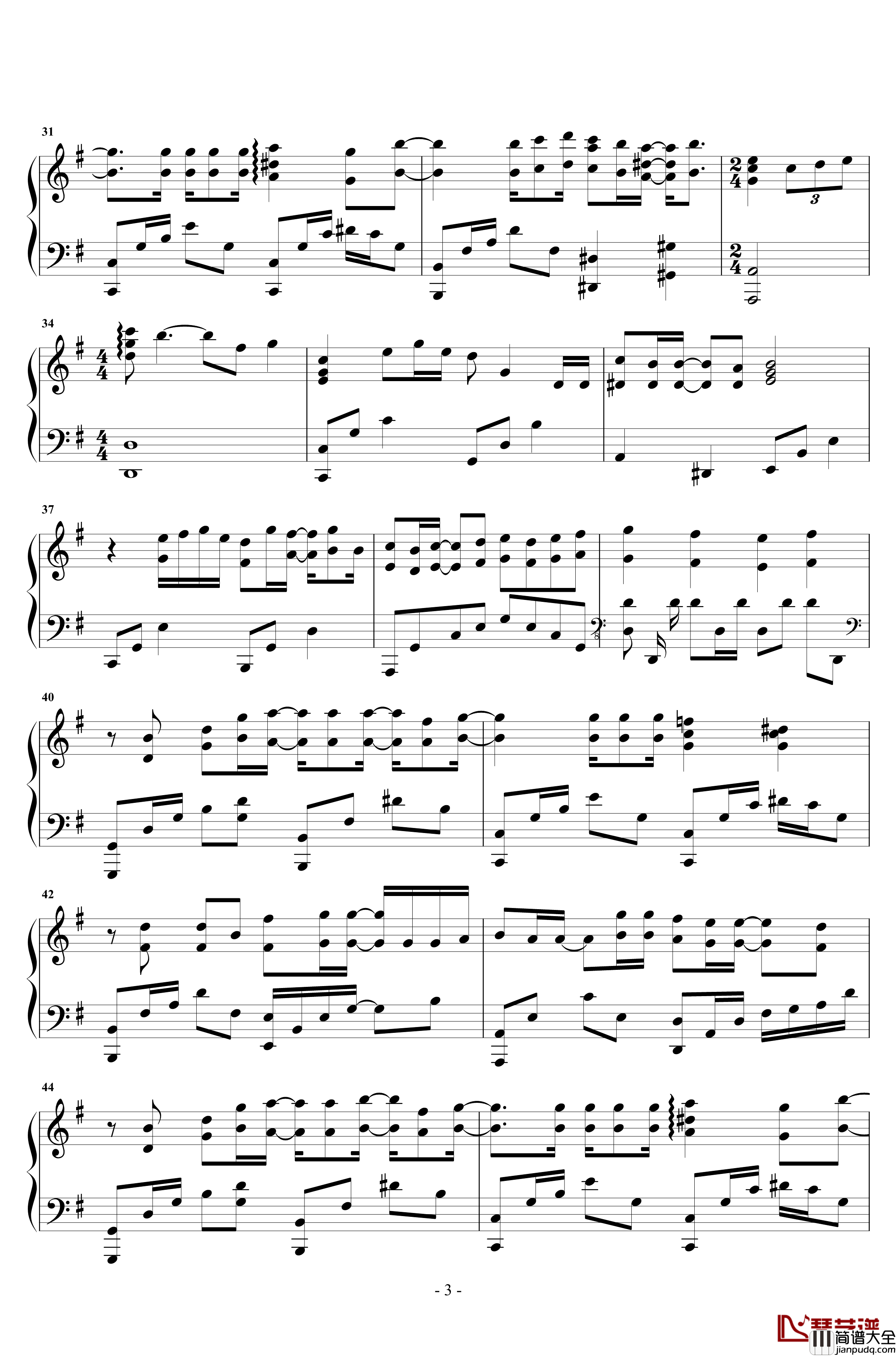 我好吗钢琴谱_梁静茹