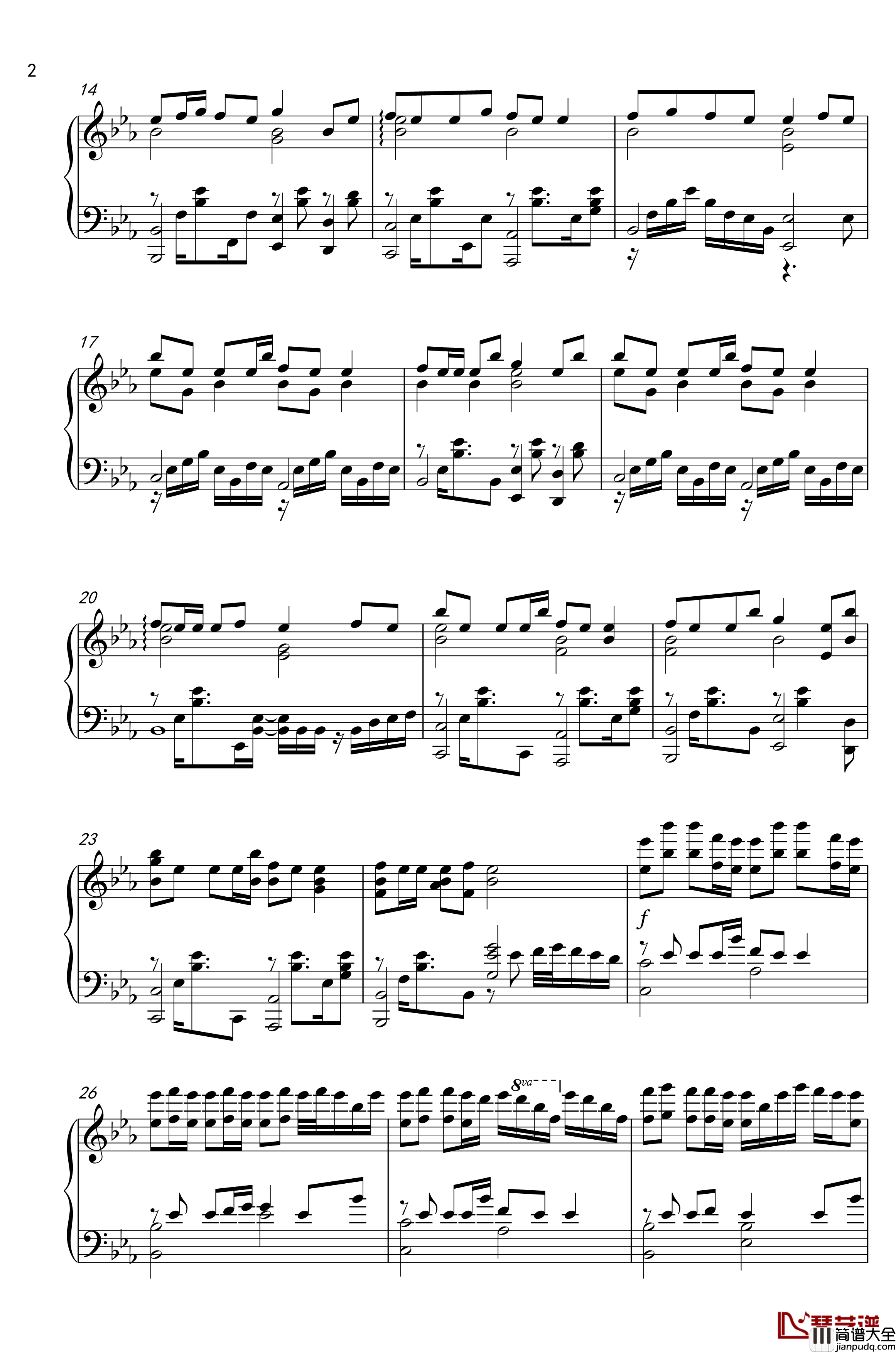 勾指起誓钢琴谱_高还原度_较难_洛天依