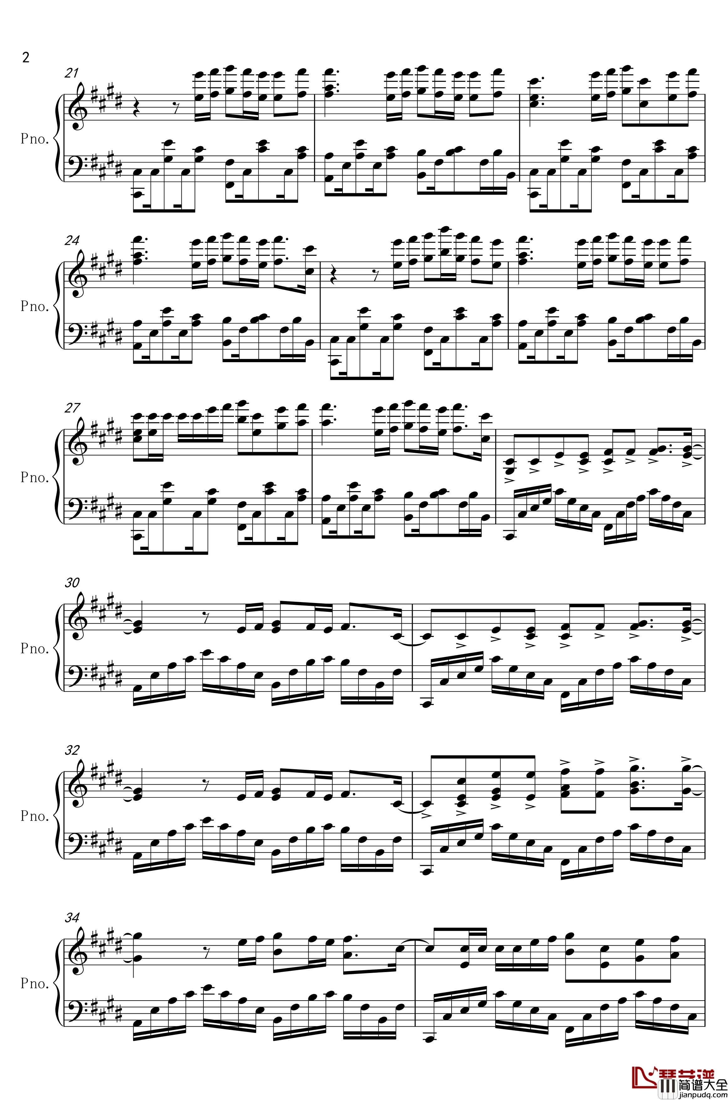 shape_of_you钢琴谱_难度独奏版_艾德·希兰