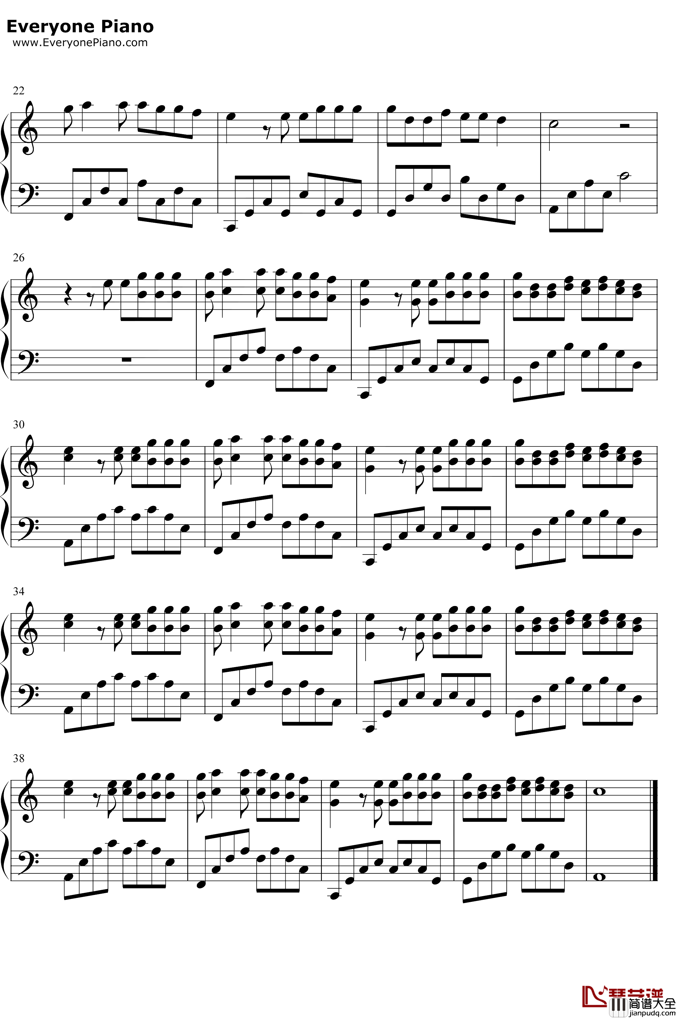 孤芳自赏钢琴谱_杨小壮_我承认我自卑我真的很怕黑_抖音热歌