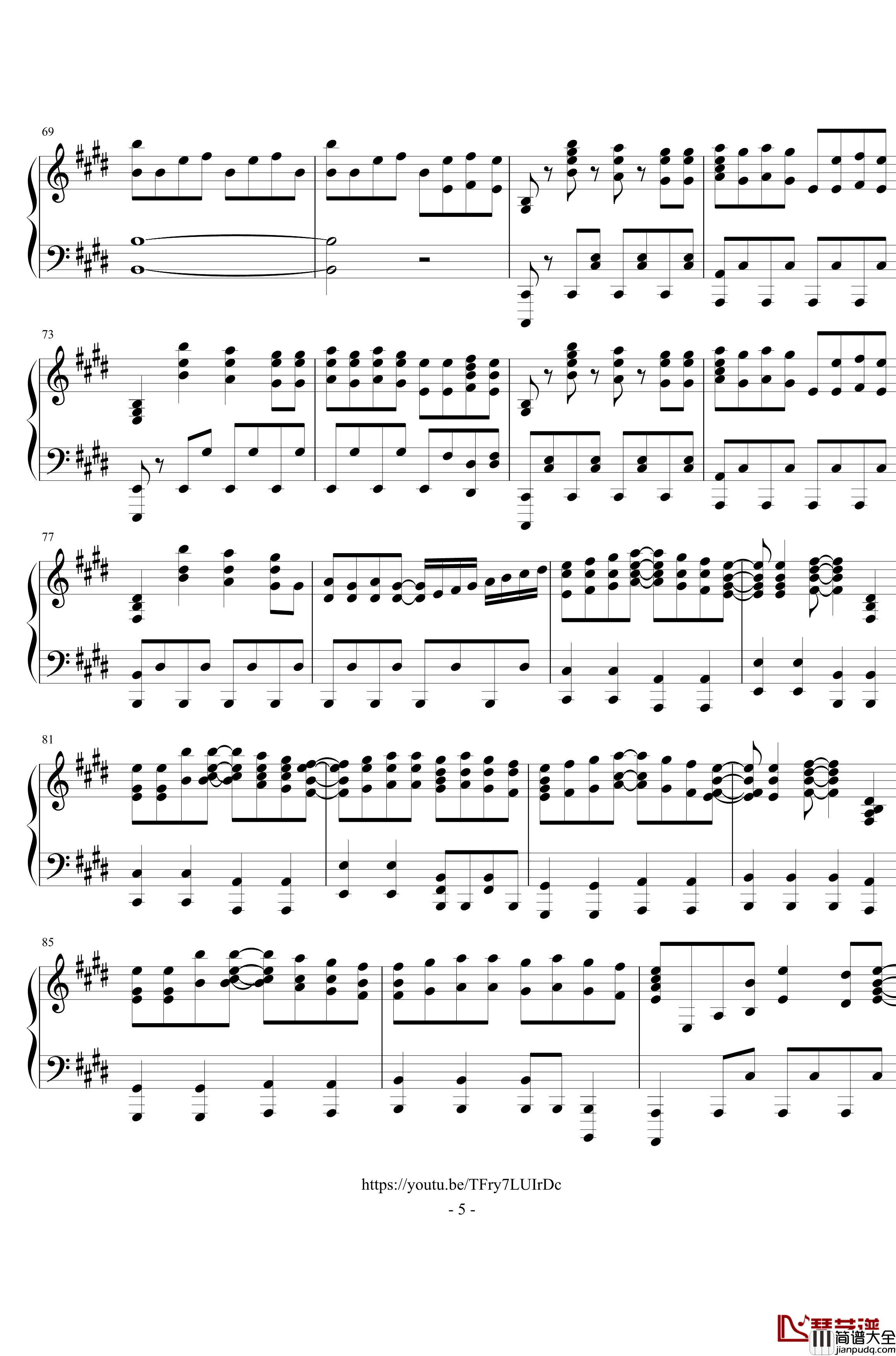 OST___グランドエスケープ钢琴谱_天气之子