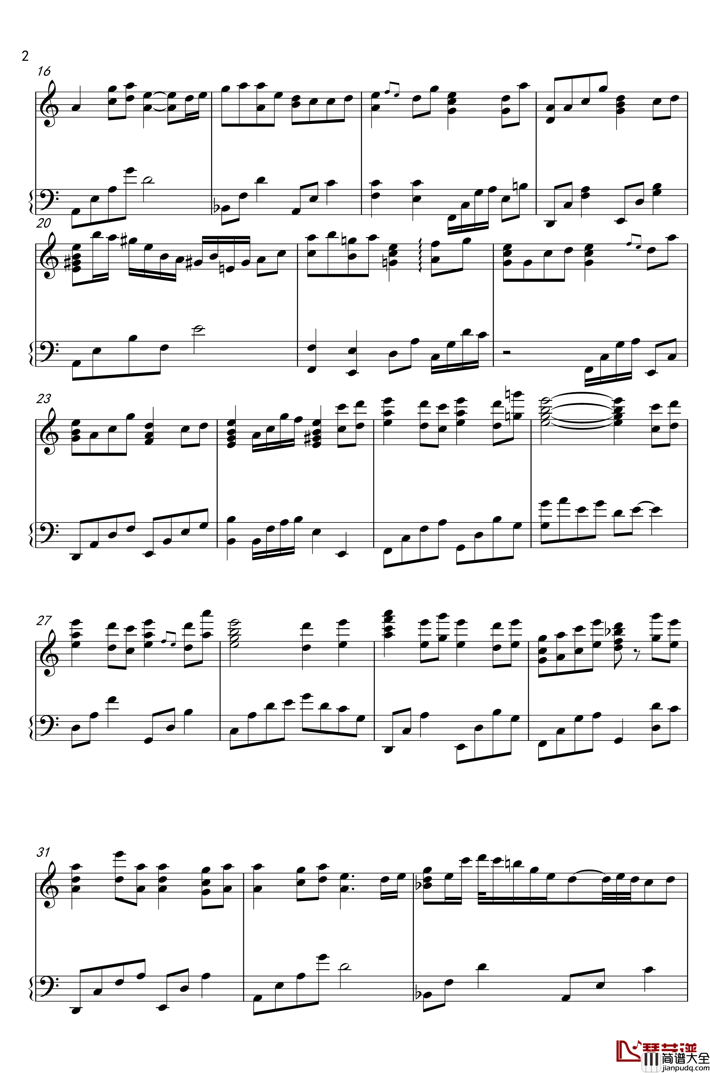 Loadstar钢琴谱简化版_M2U