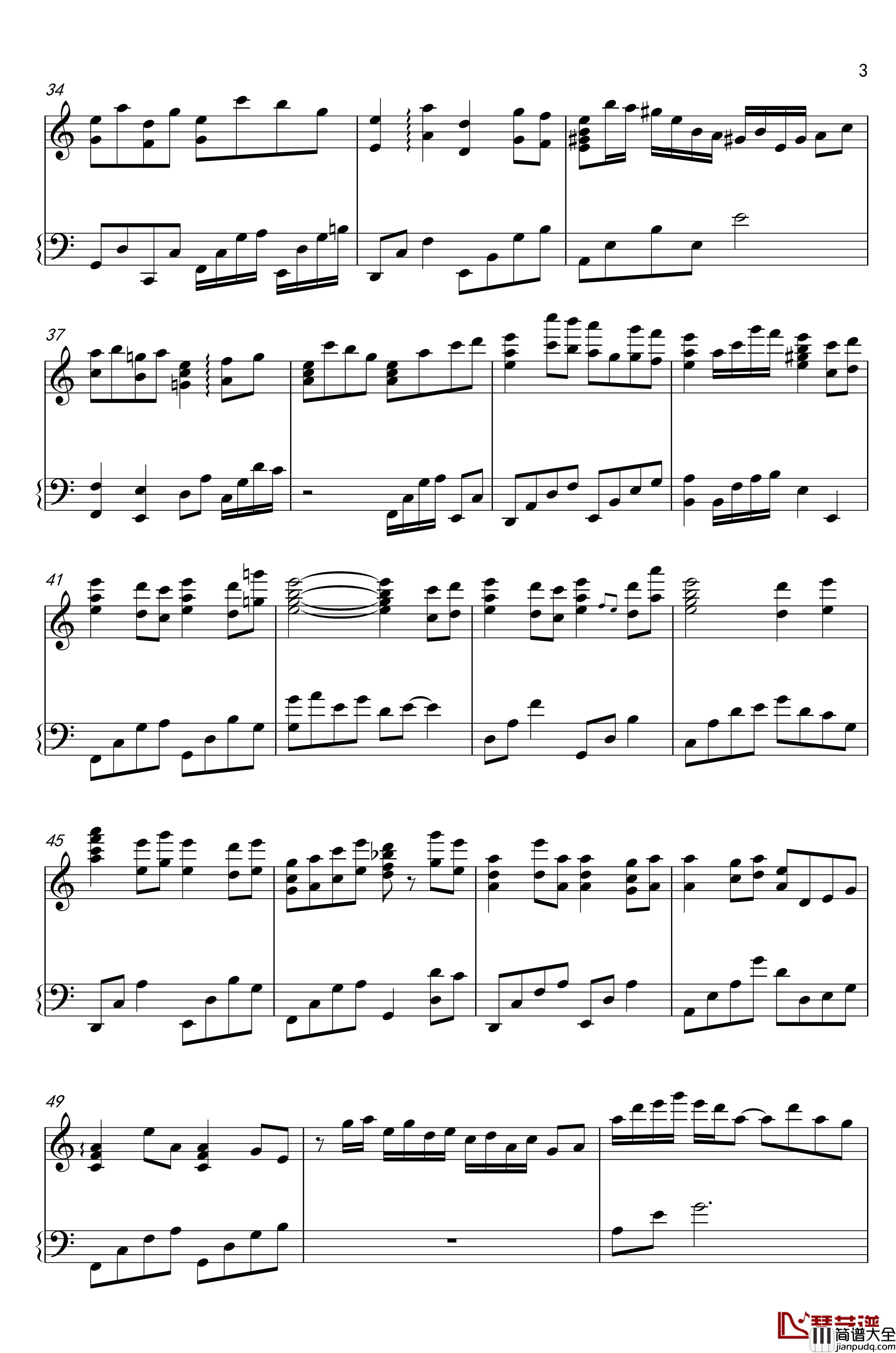 Loadstar钢琴谱简化版_M2U