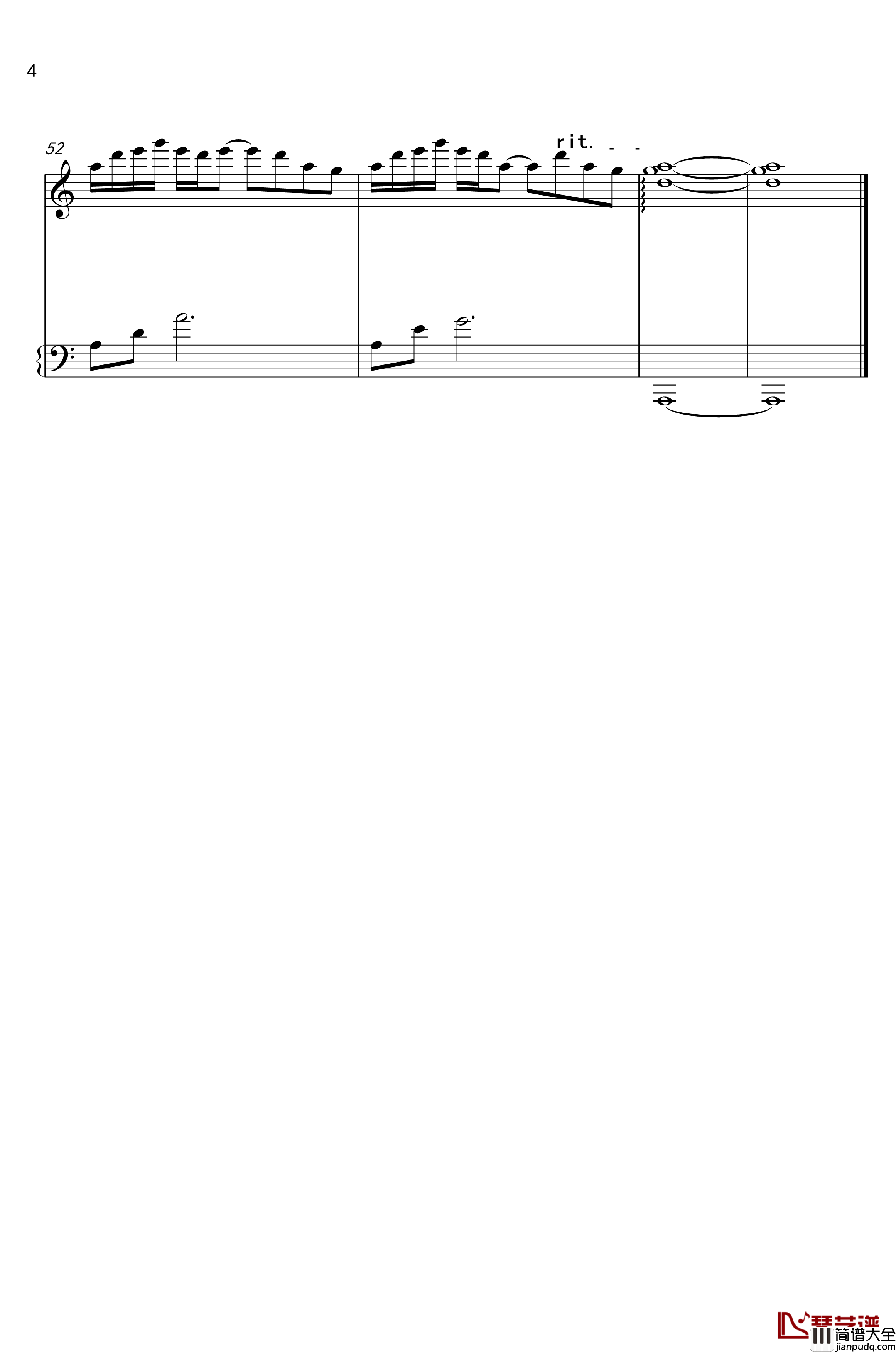 Loadstar钢琴谱简化版_M2U