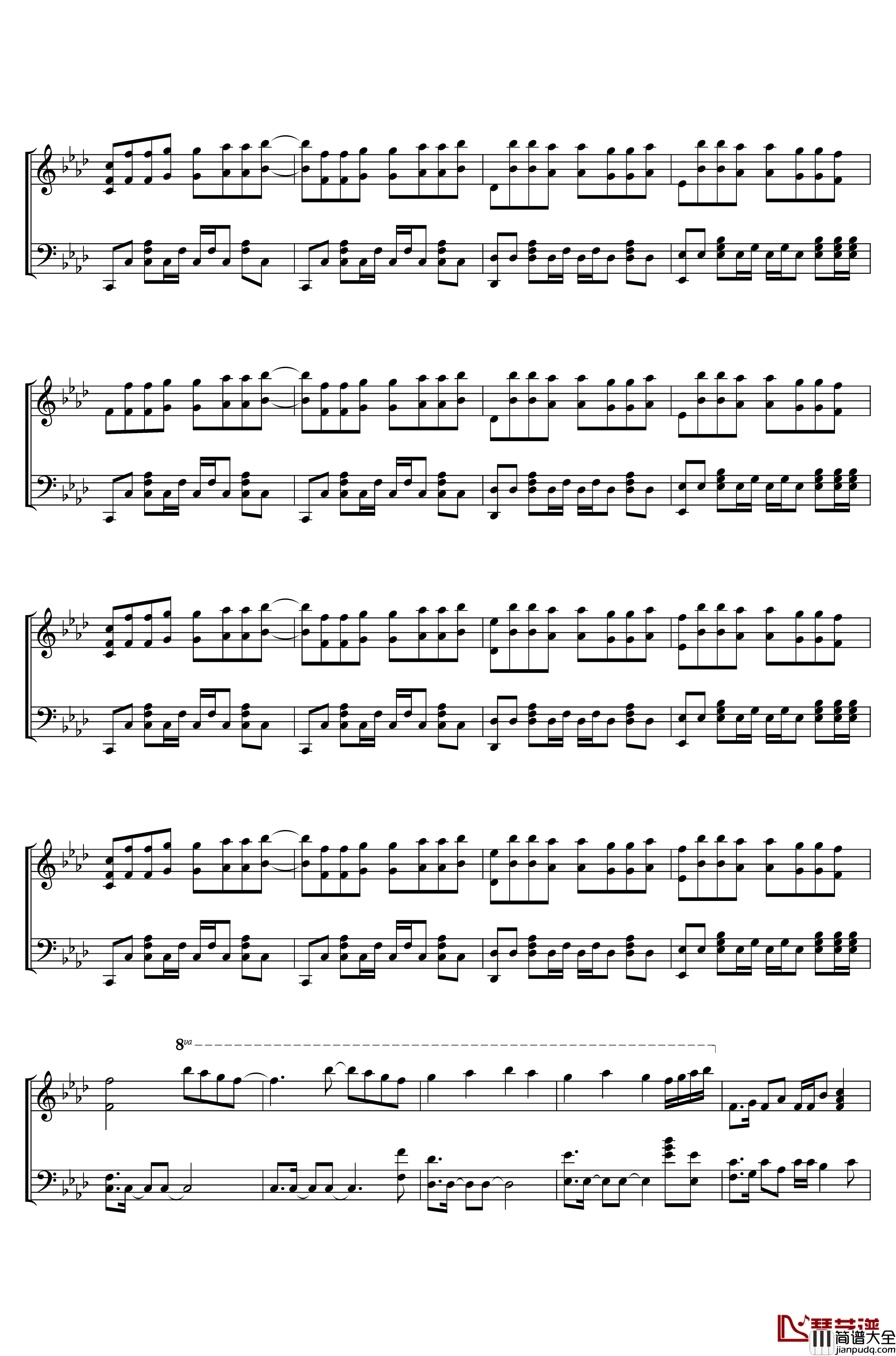 Time_Back钢琴谱_Cuppix编配_BadStyle