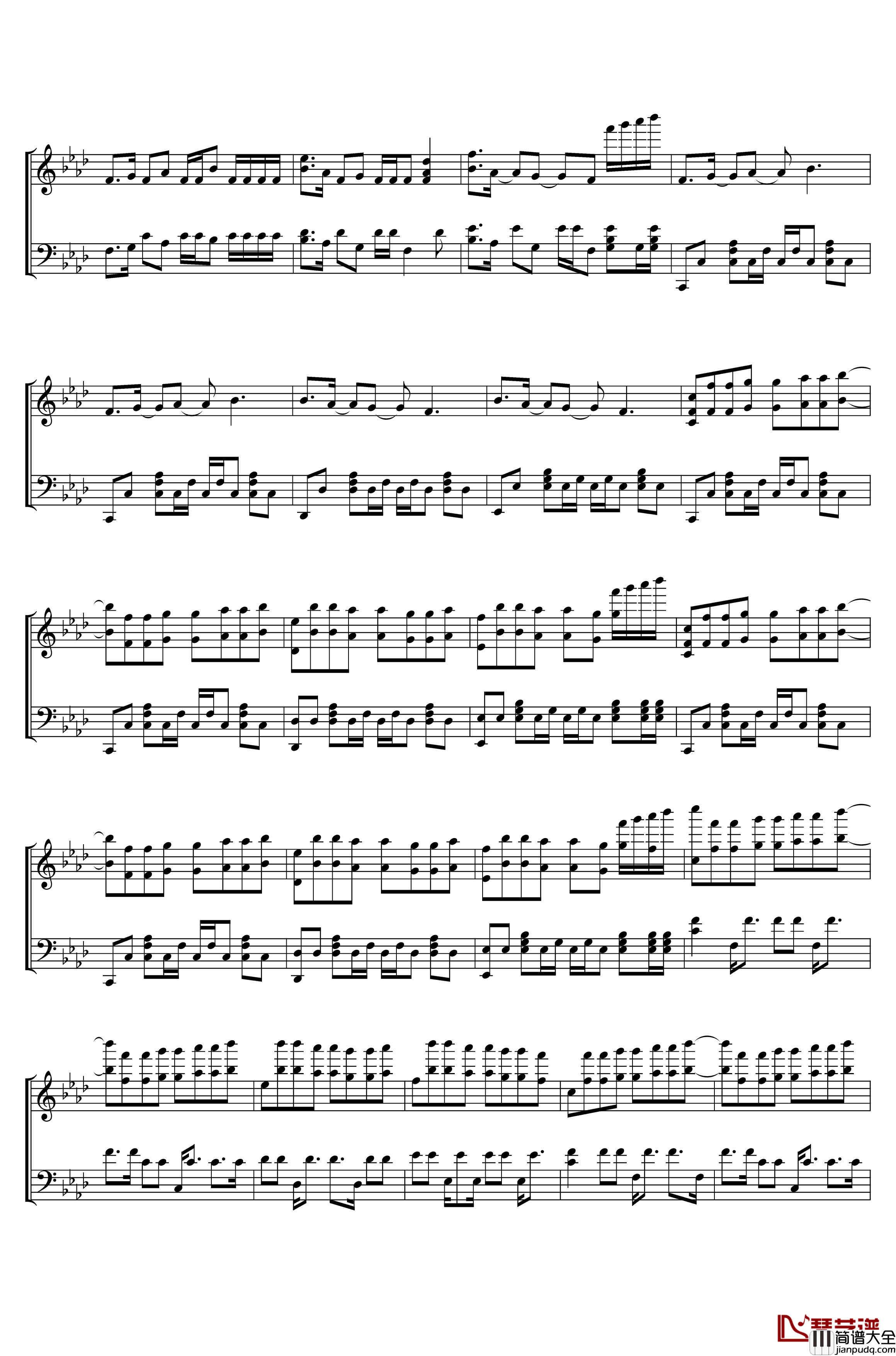 Time_Back钢琴谱_Cuppix编配_BadStyle